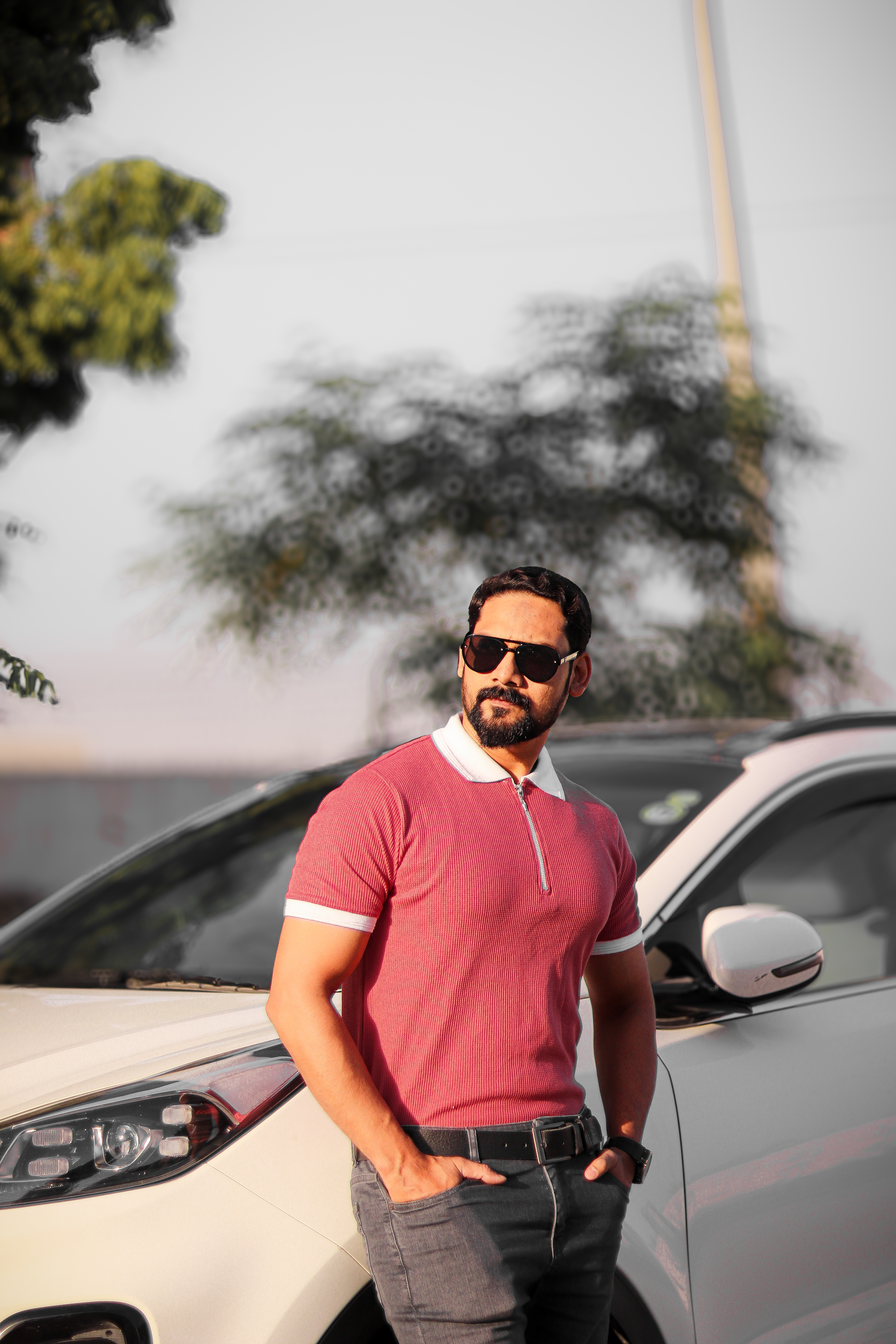 Waffle knit Classic pink thermal shirt