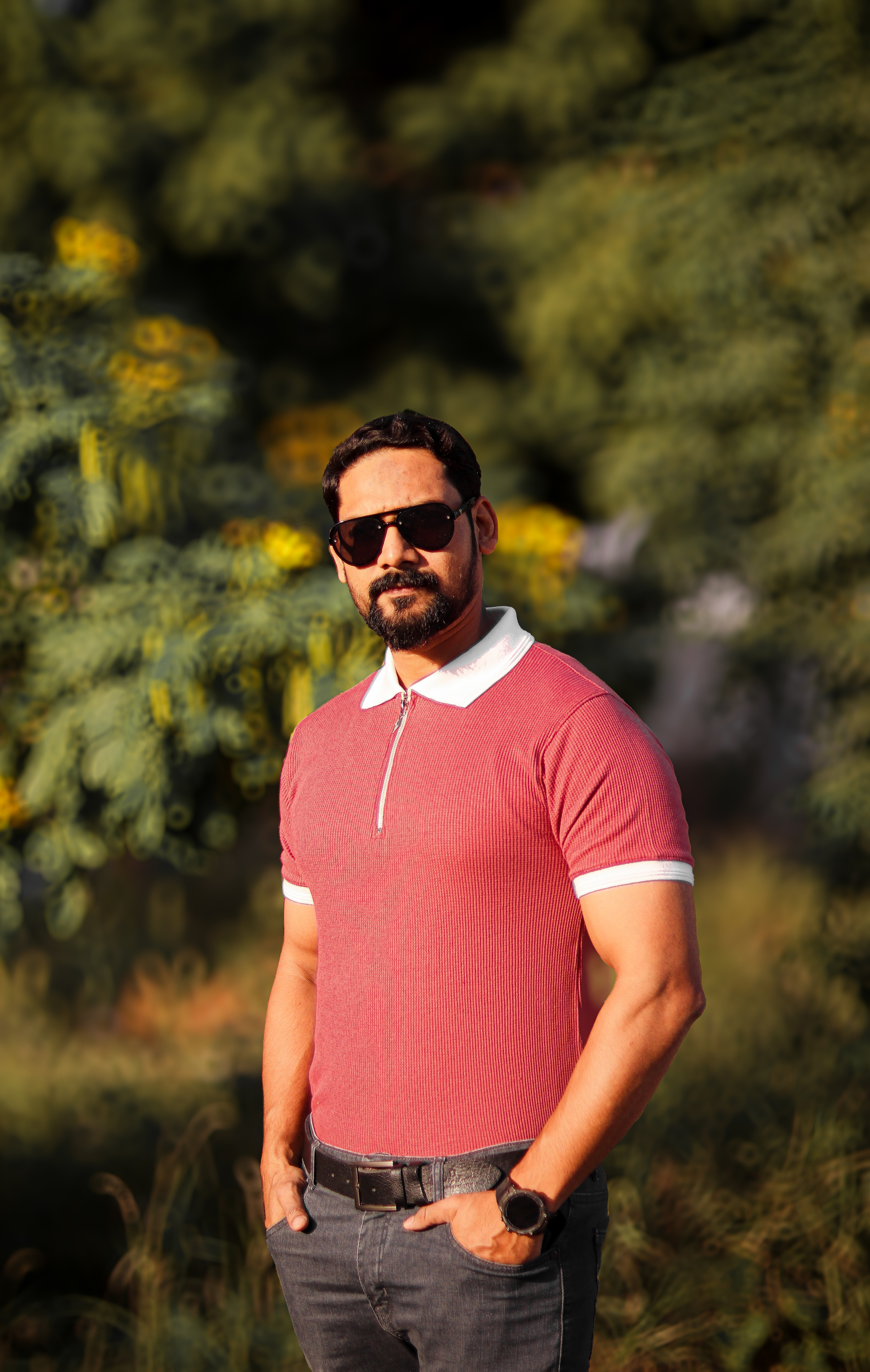 Waffle knit Classic pink thermal shirt