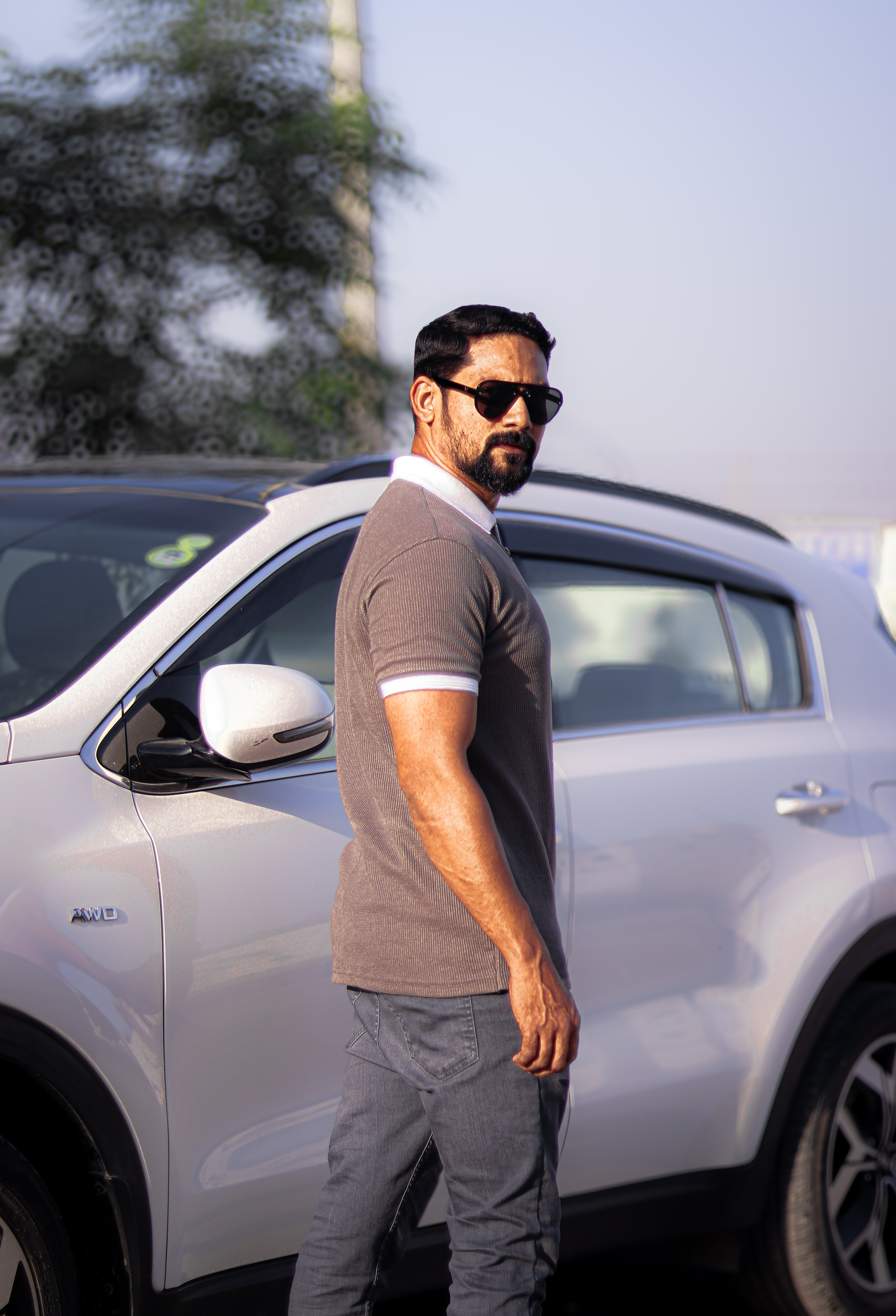 Waffle knit Grey  thermal shirt