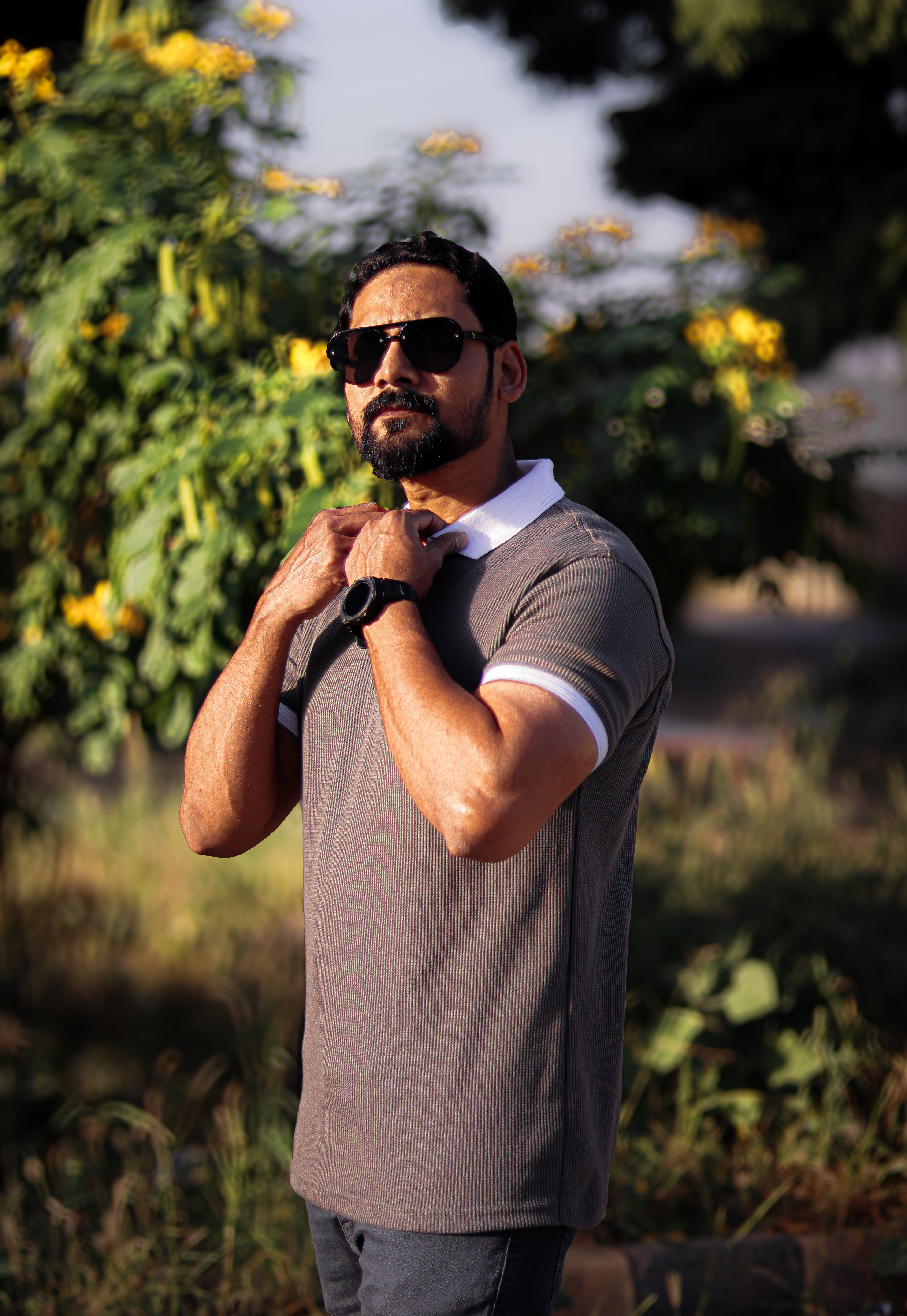 Waffle knit Grey  thermal shirt