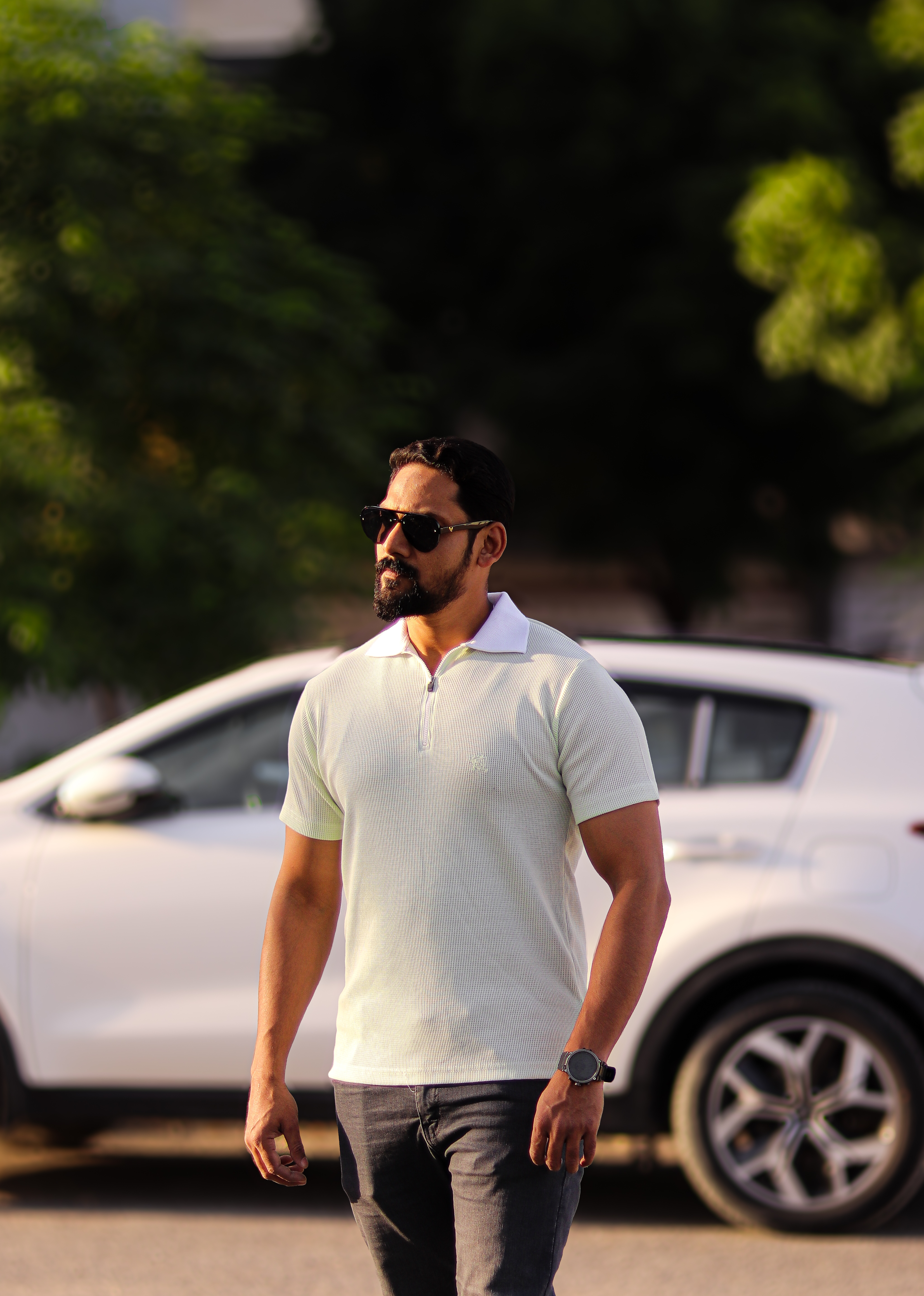 Waffle knit greeen thermal shirt