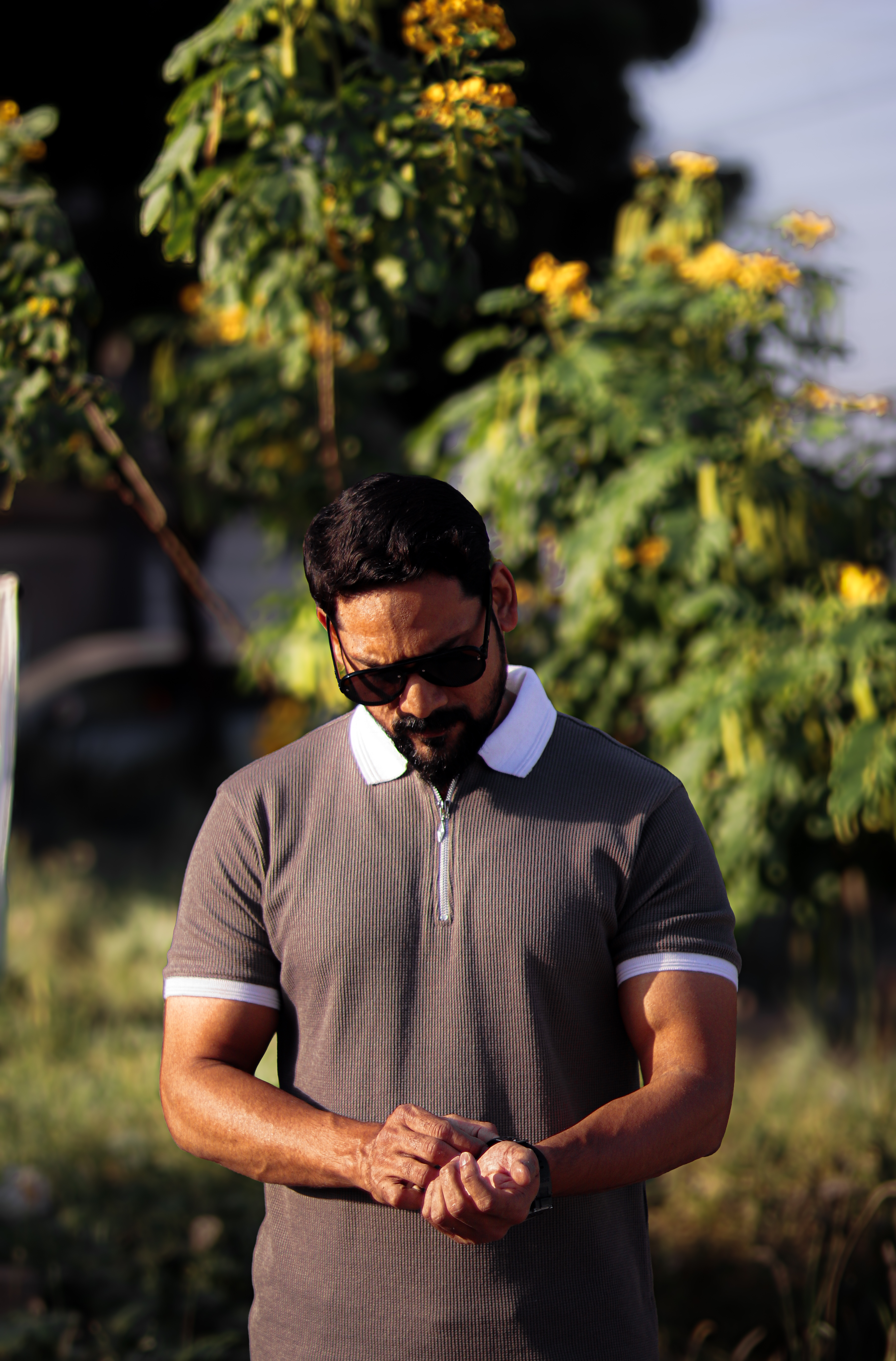 Waffle knit Grey  thermal shirt