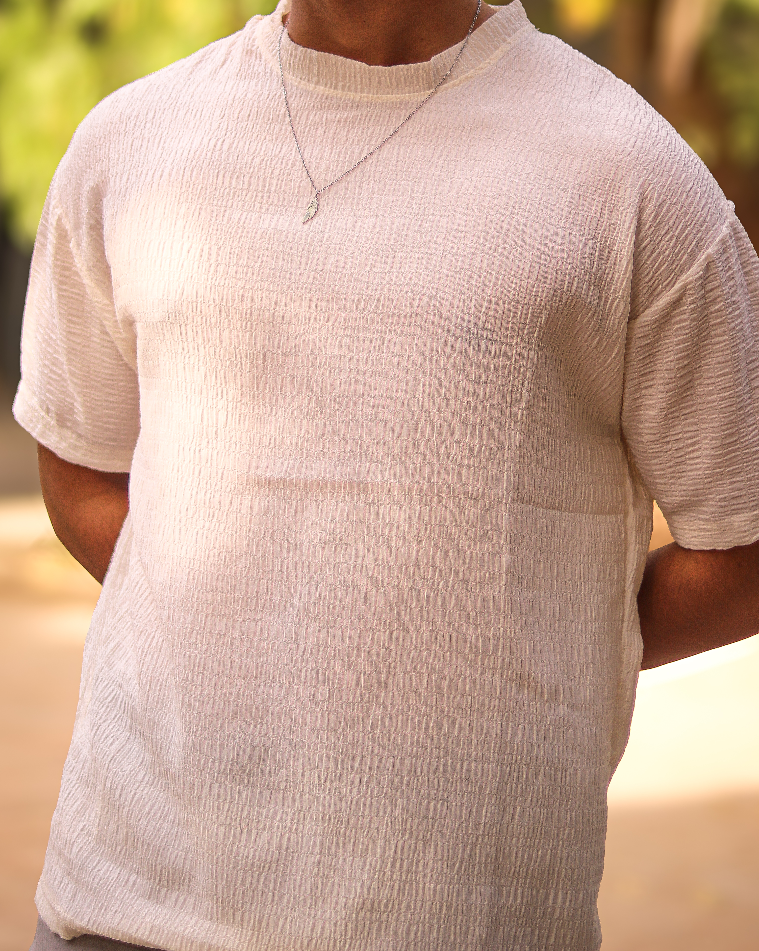 white texture light shirt