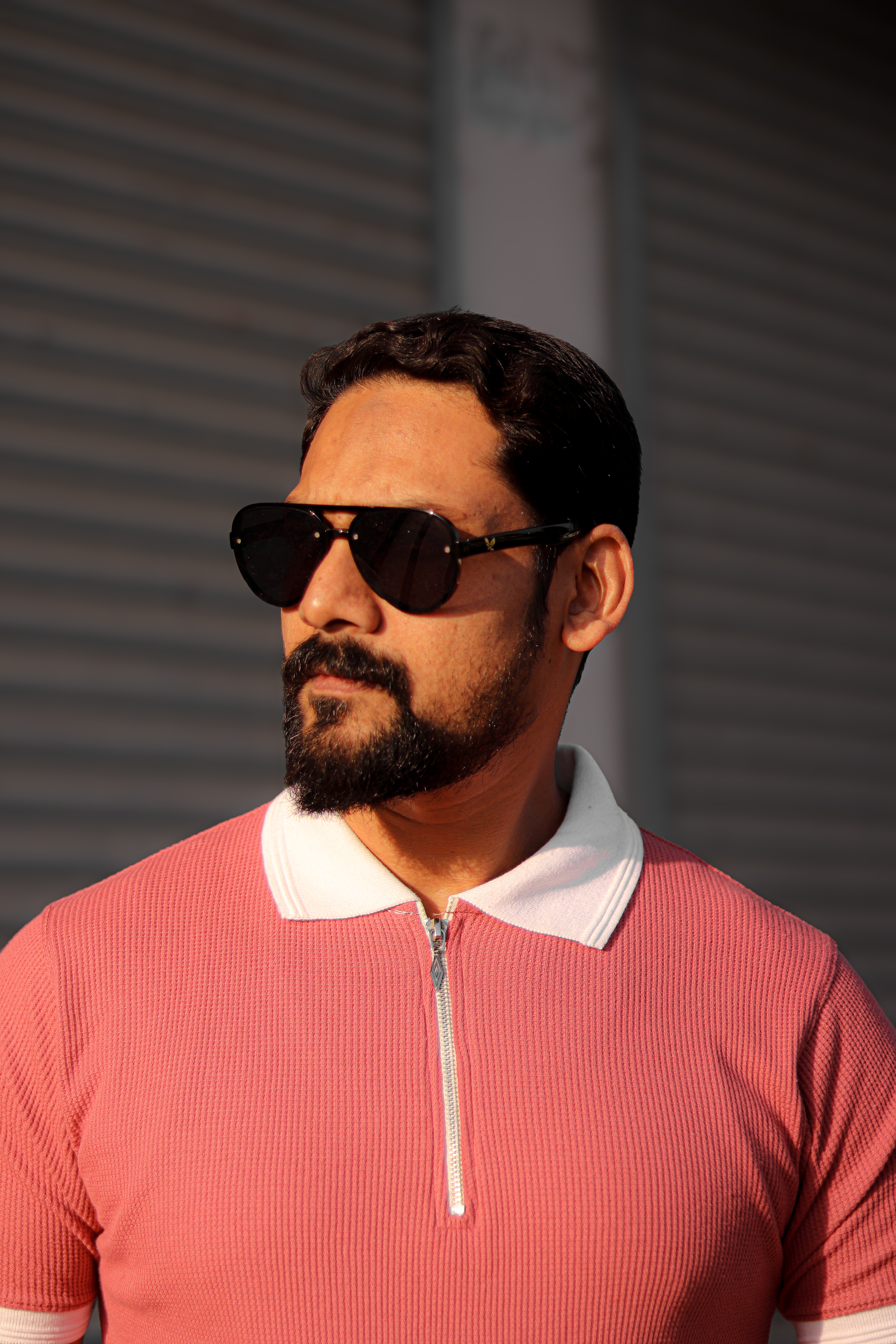 Waffle knit Classic pink thermal shirt