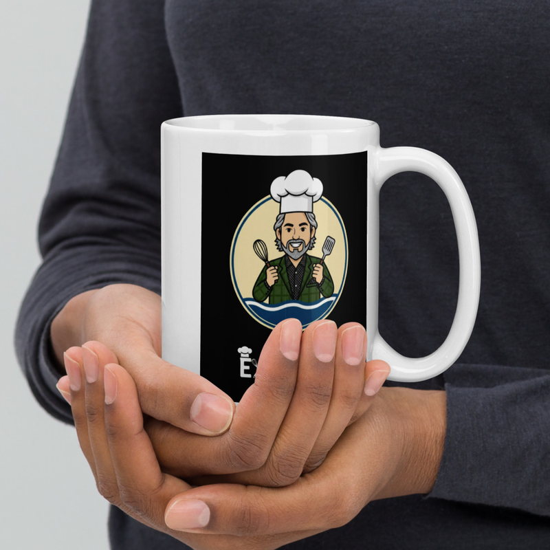 White glossy mug