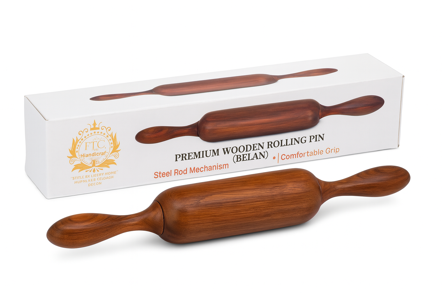 Premium Sheesham Wooden Automatic Rolling Pin Belan with Steel Rod Mechanism
