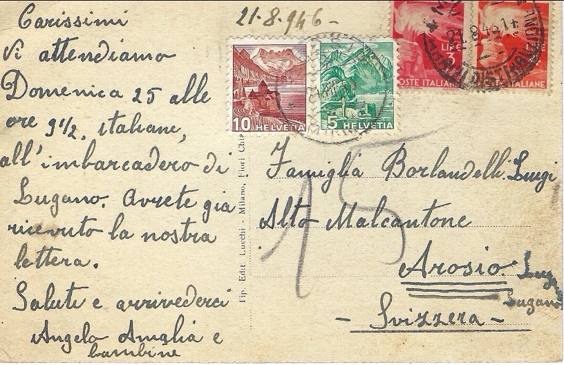 Vintage Postkarte aus dem Jahr 1946