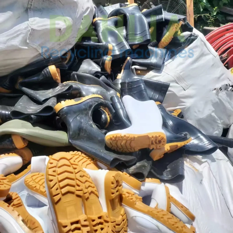 Waste Sneakers rubber boots recycling line