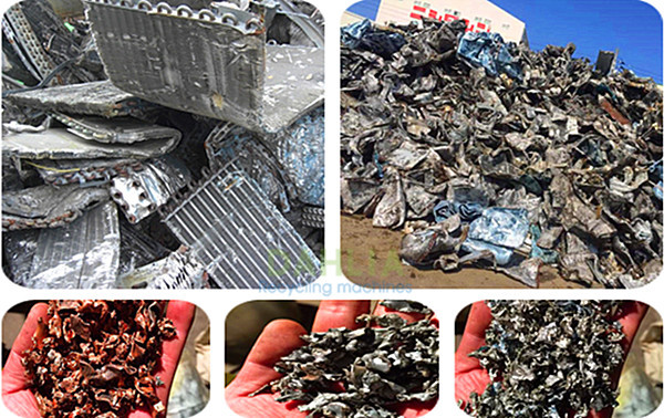 Automatic Radiator shredding and separating machine for Copper/Aluminum/Steel Sorting
