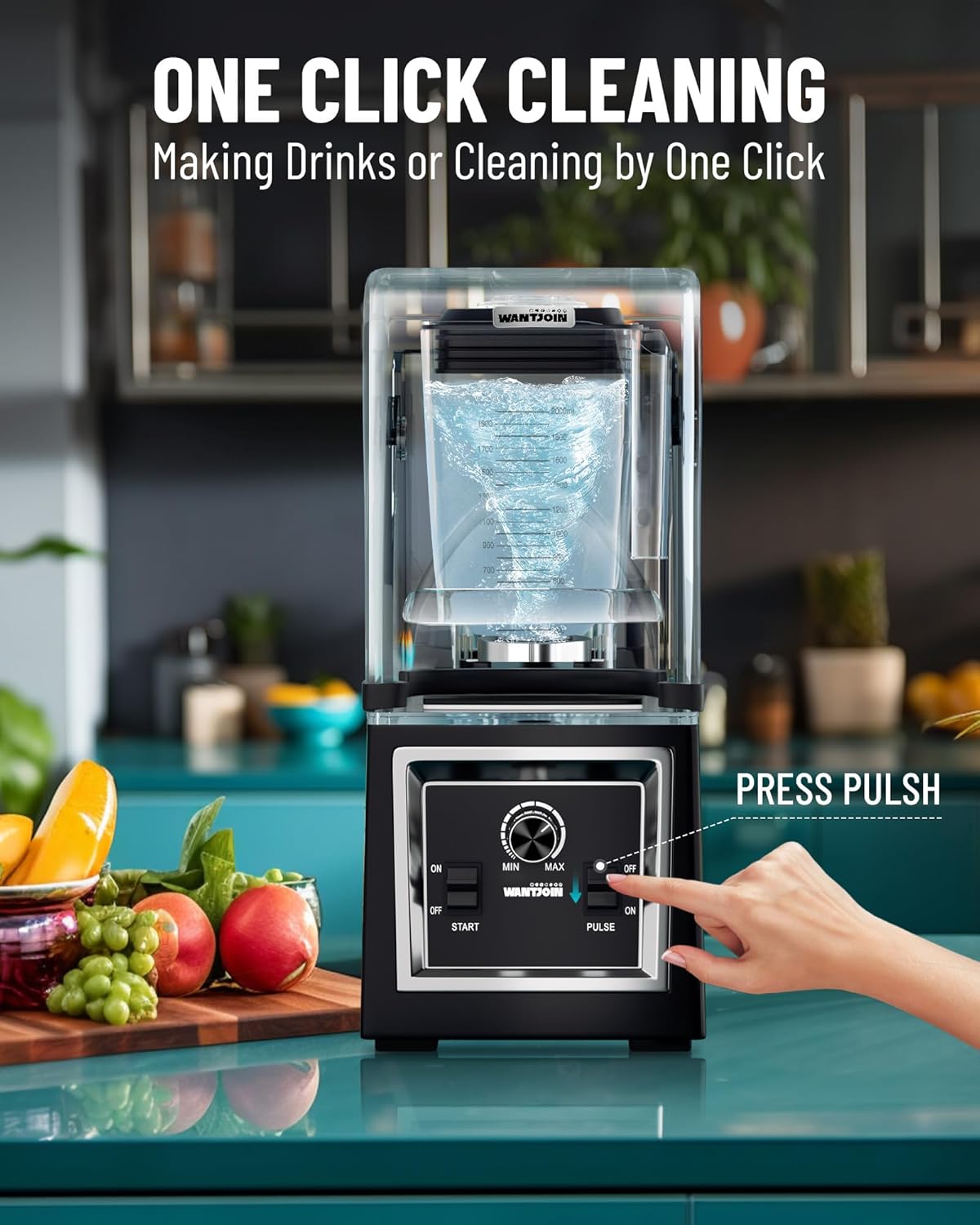 Commercial Blender with Soundproof Cover