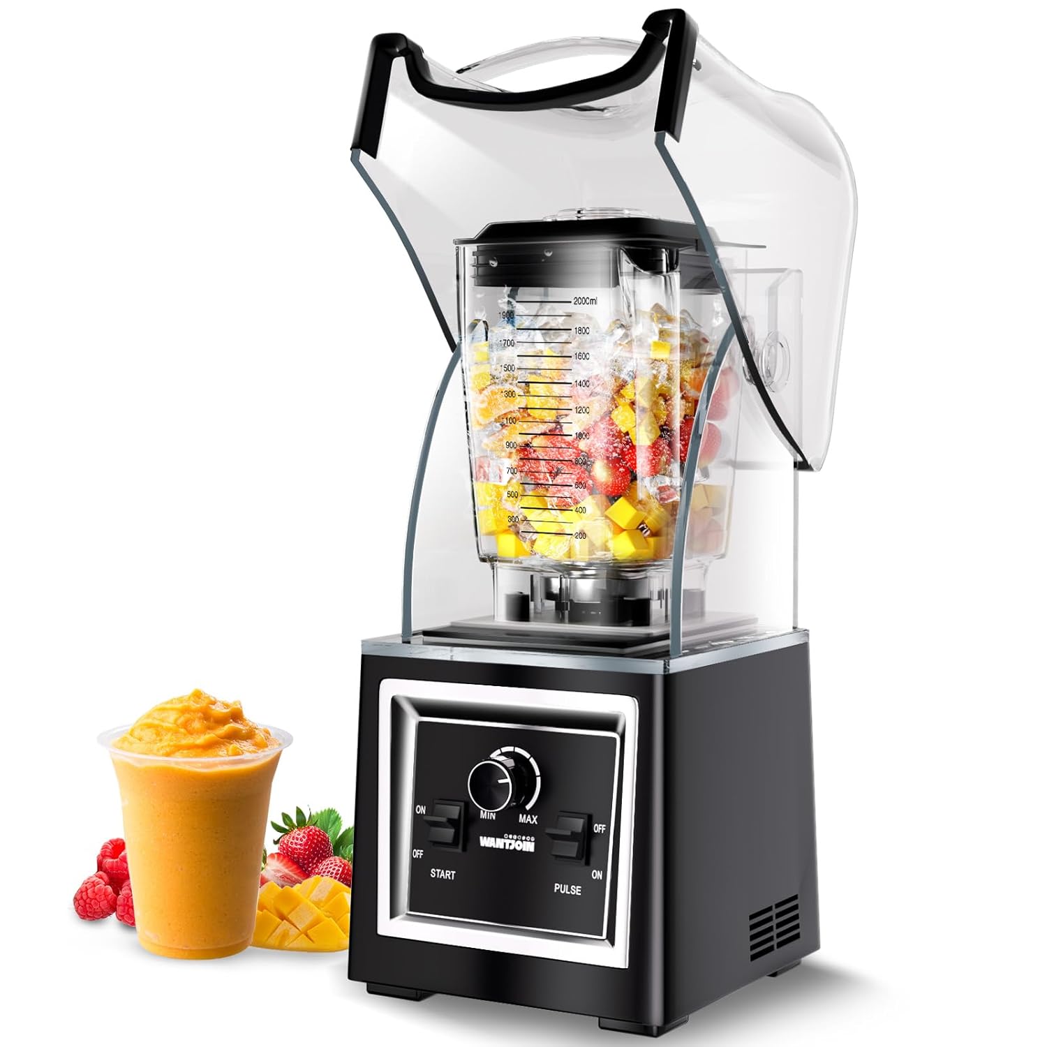 Commercial Blender with Soundproof Cover