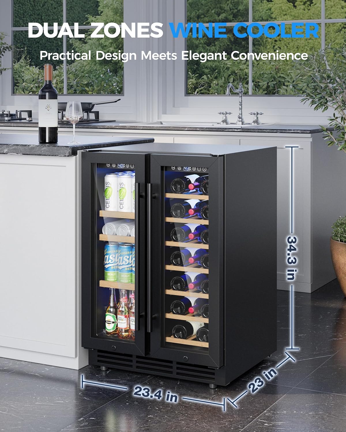 Dual Zone Beverage and Wine Cooler