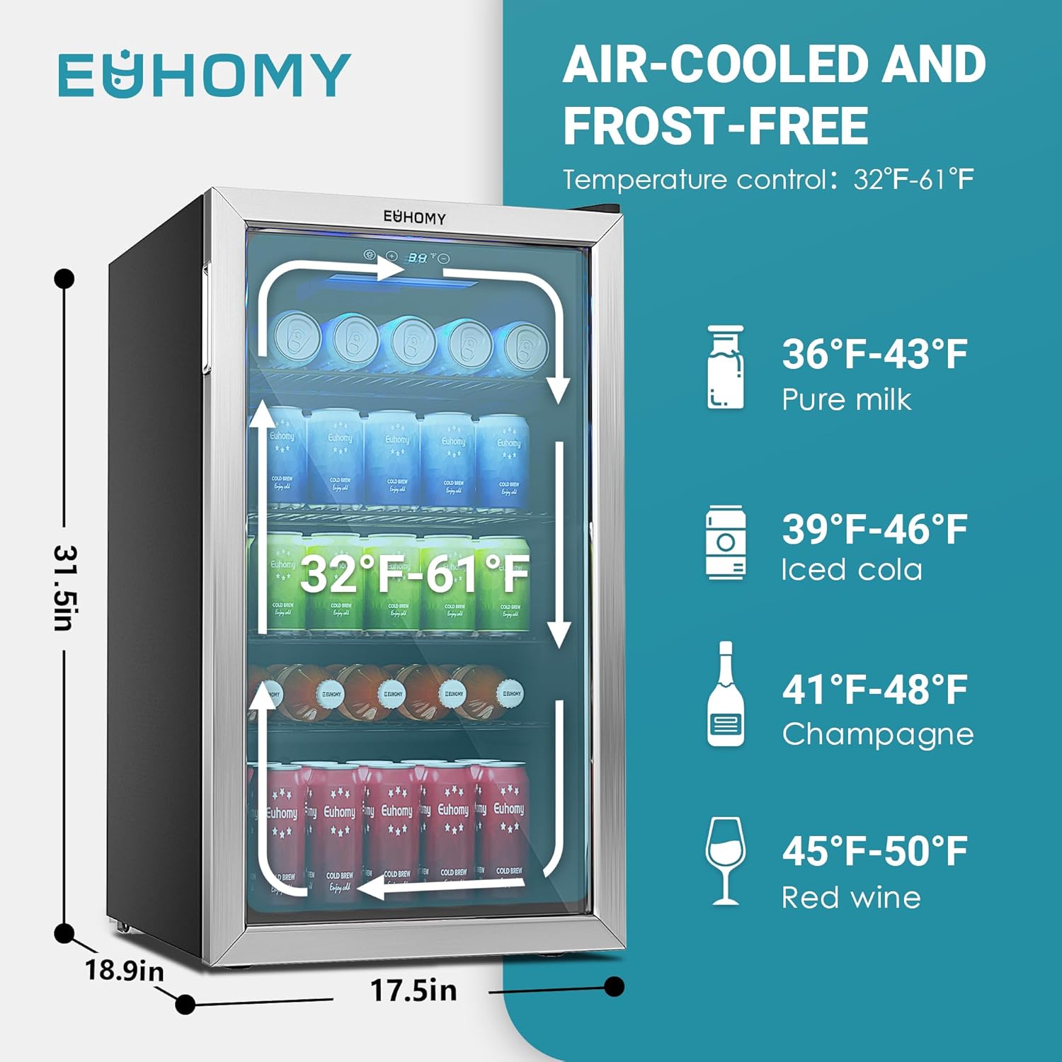 Euhomy Beverage Refrigerator