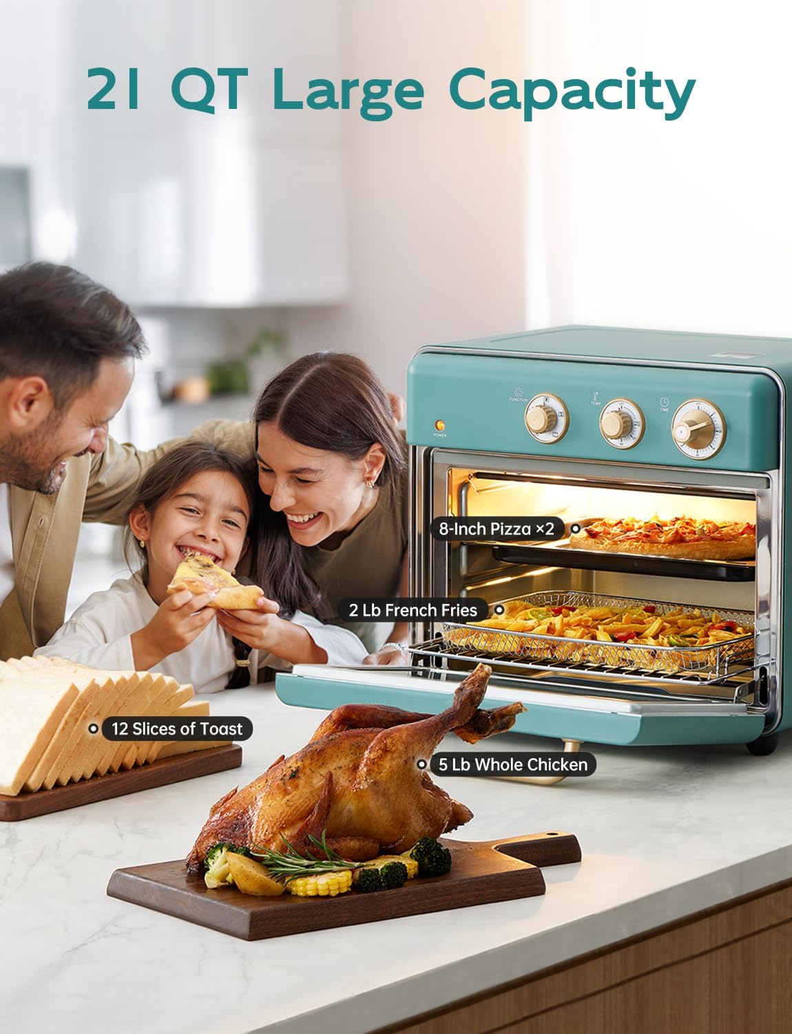 Neretva Retro Air Fryer Toaster Oven