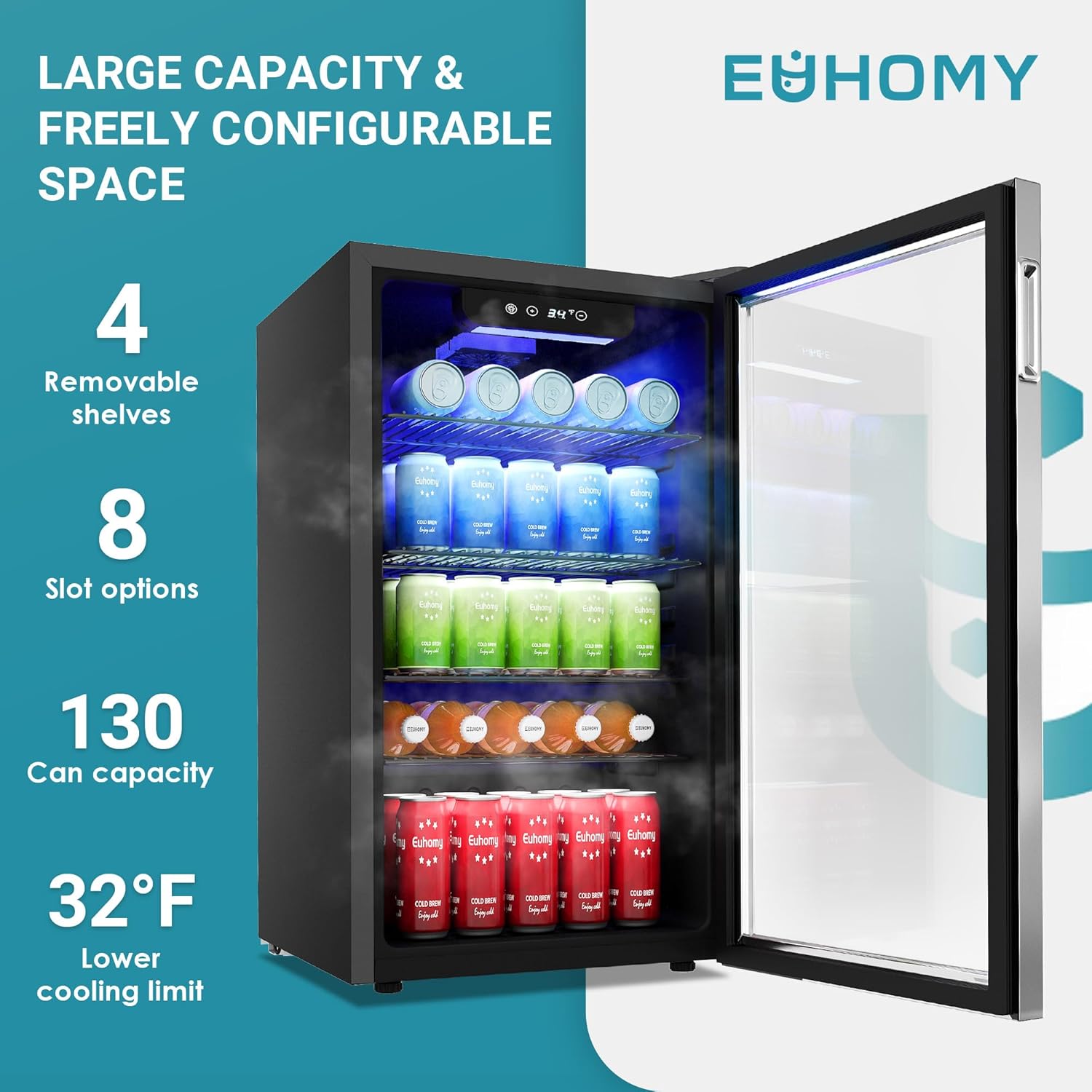 Euhomy Beverage Refrigerator