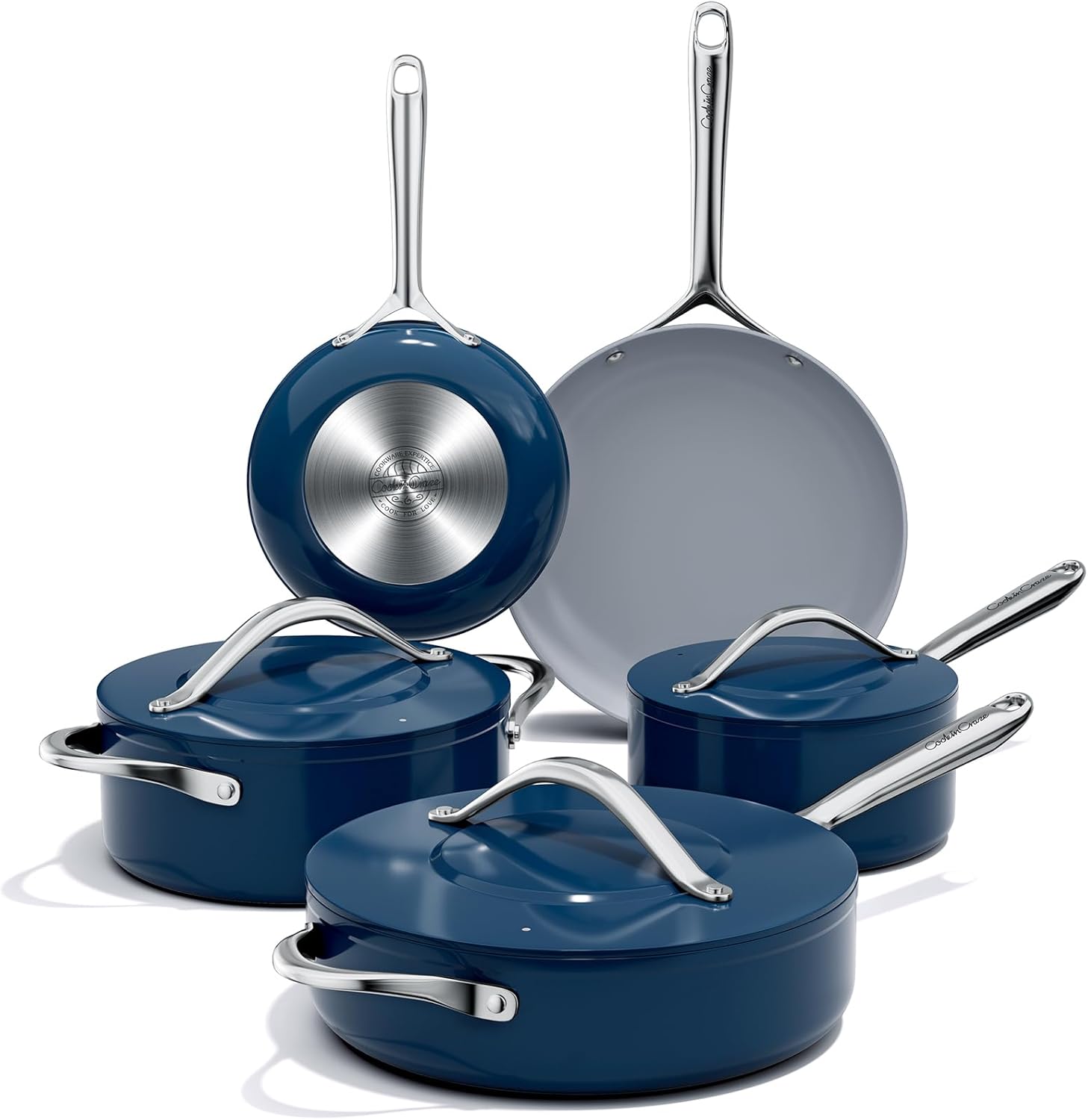 Blue Nonstick Cookware Set