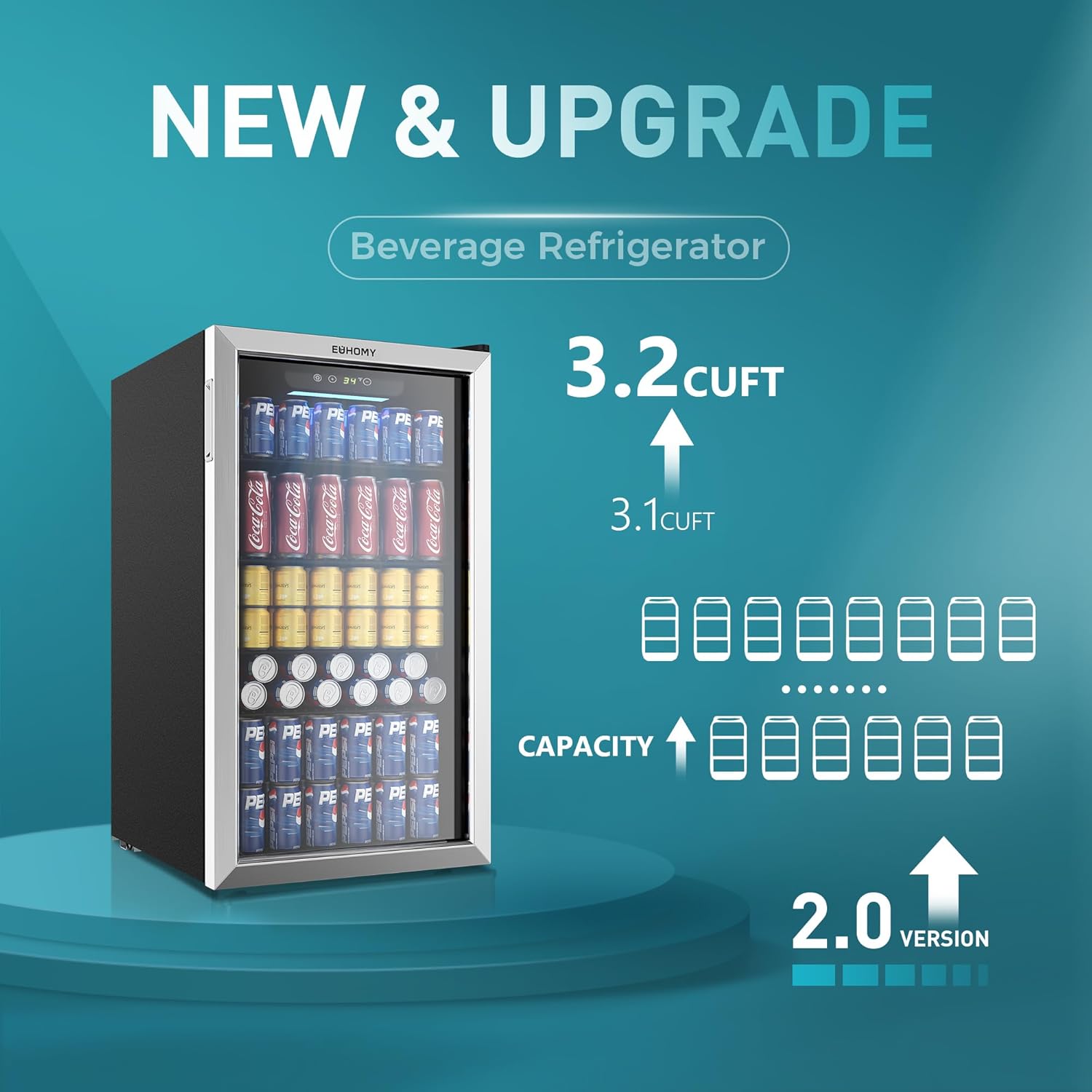 Euhomy Beverage Refrigerator