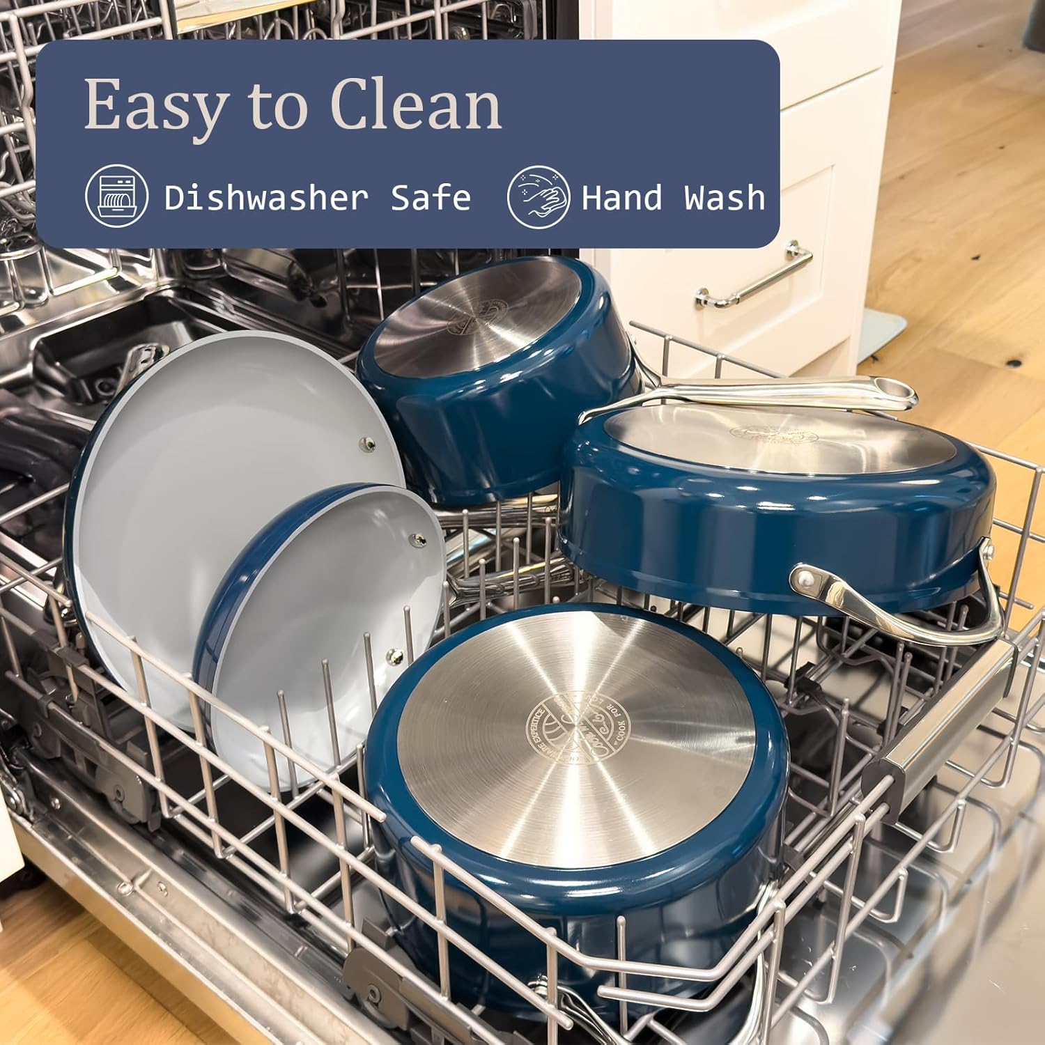 Blue Nonstick Cookware Set