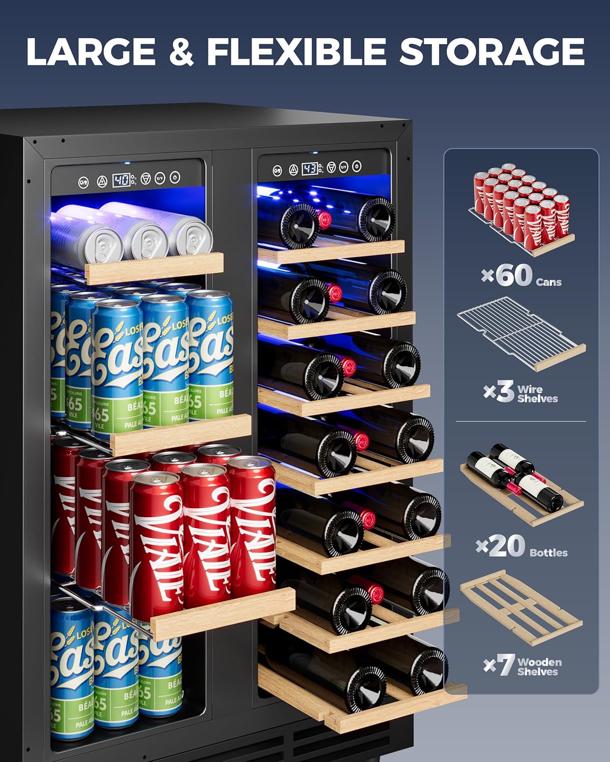 Dual Zone Beverage and Wine Cooler