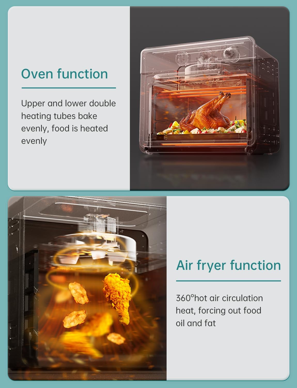 Neretva Retro Air Fryer Toaster Oven