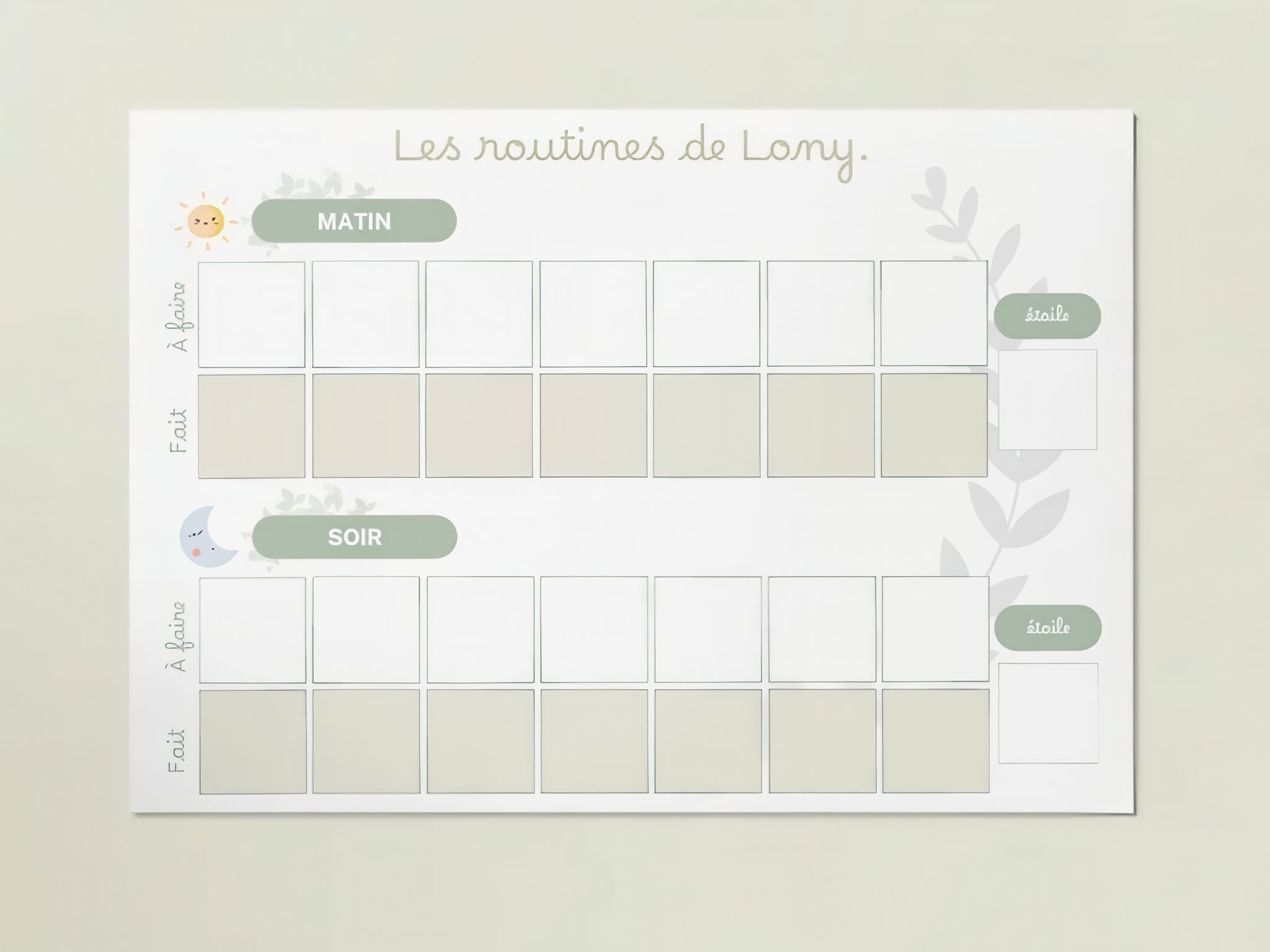 Tableau de routines