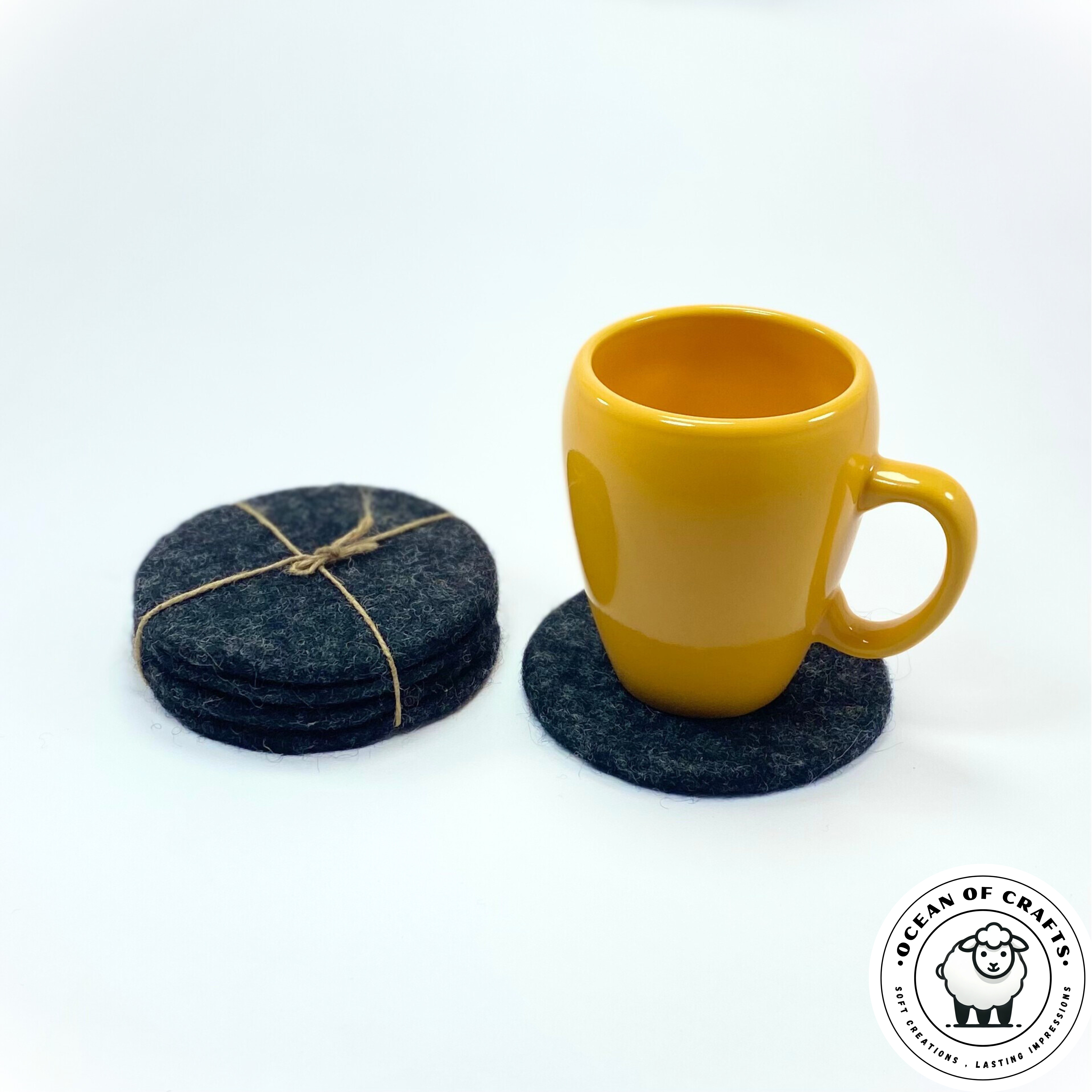 Wet-Pressed Felt Coaster Set