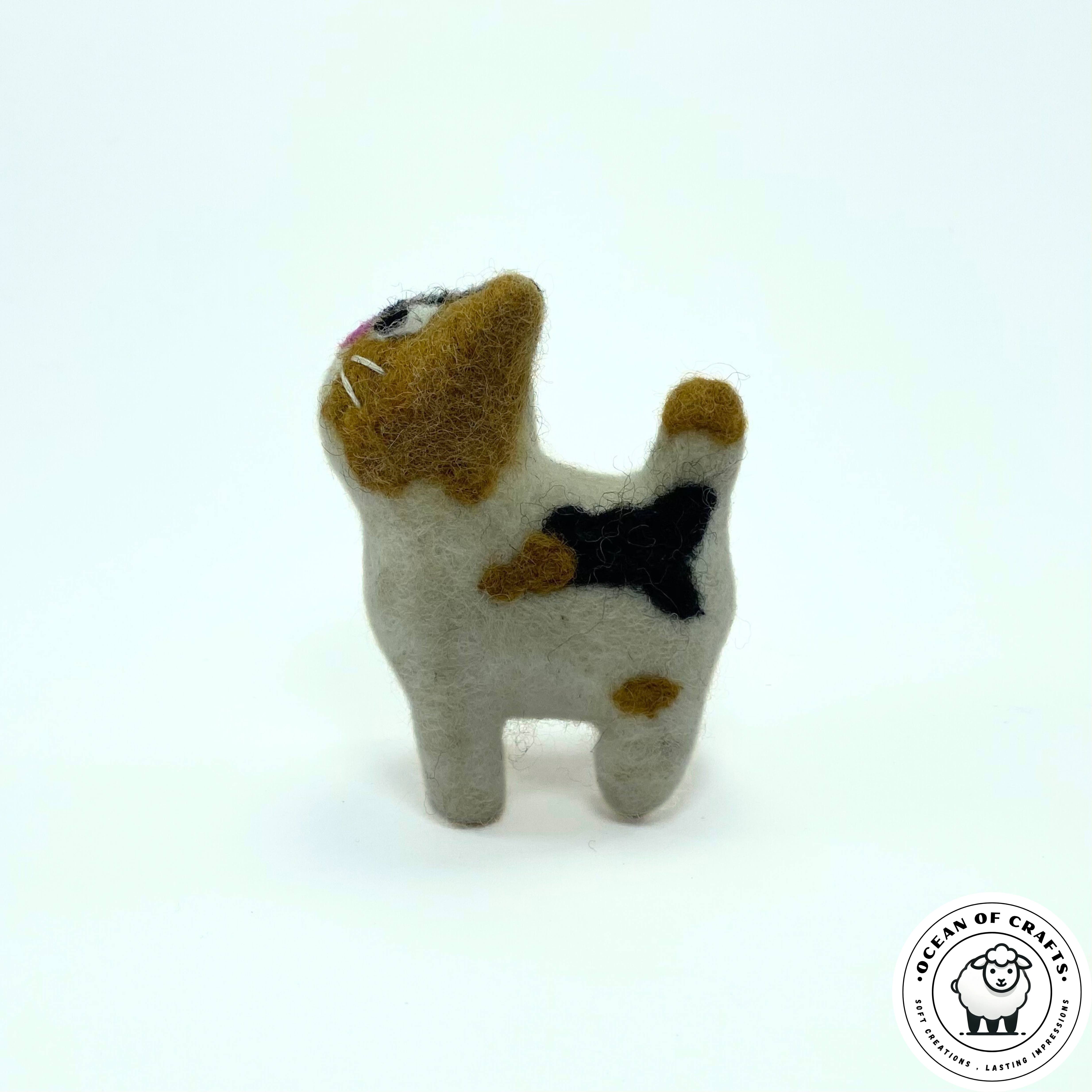 Handmade Felt Calico Cat