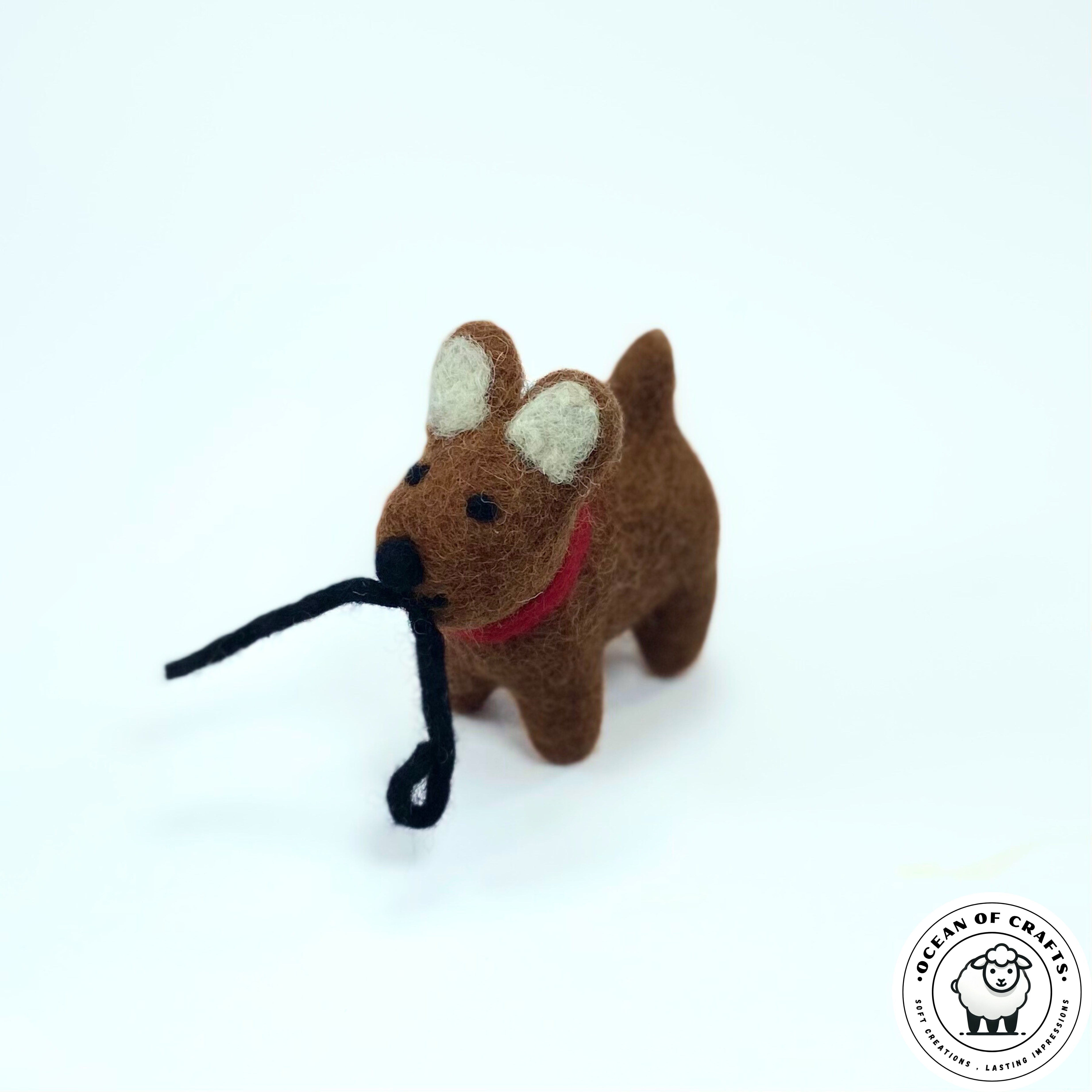 Felt Dog Figurine