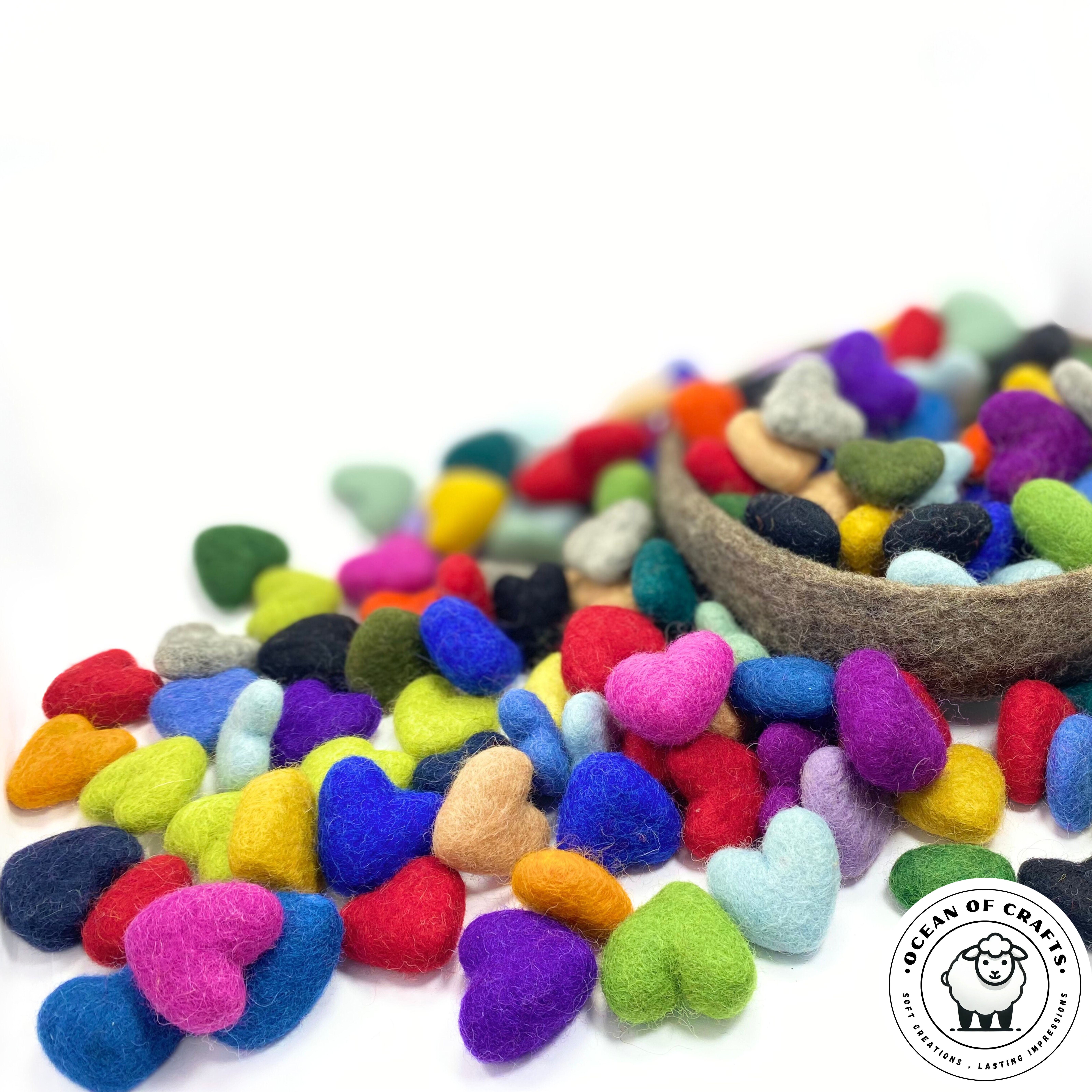 Colorful Wool Hearts