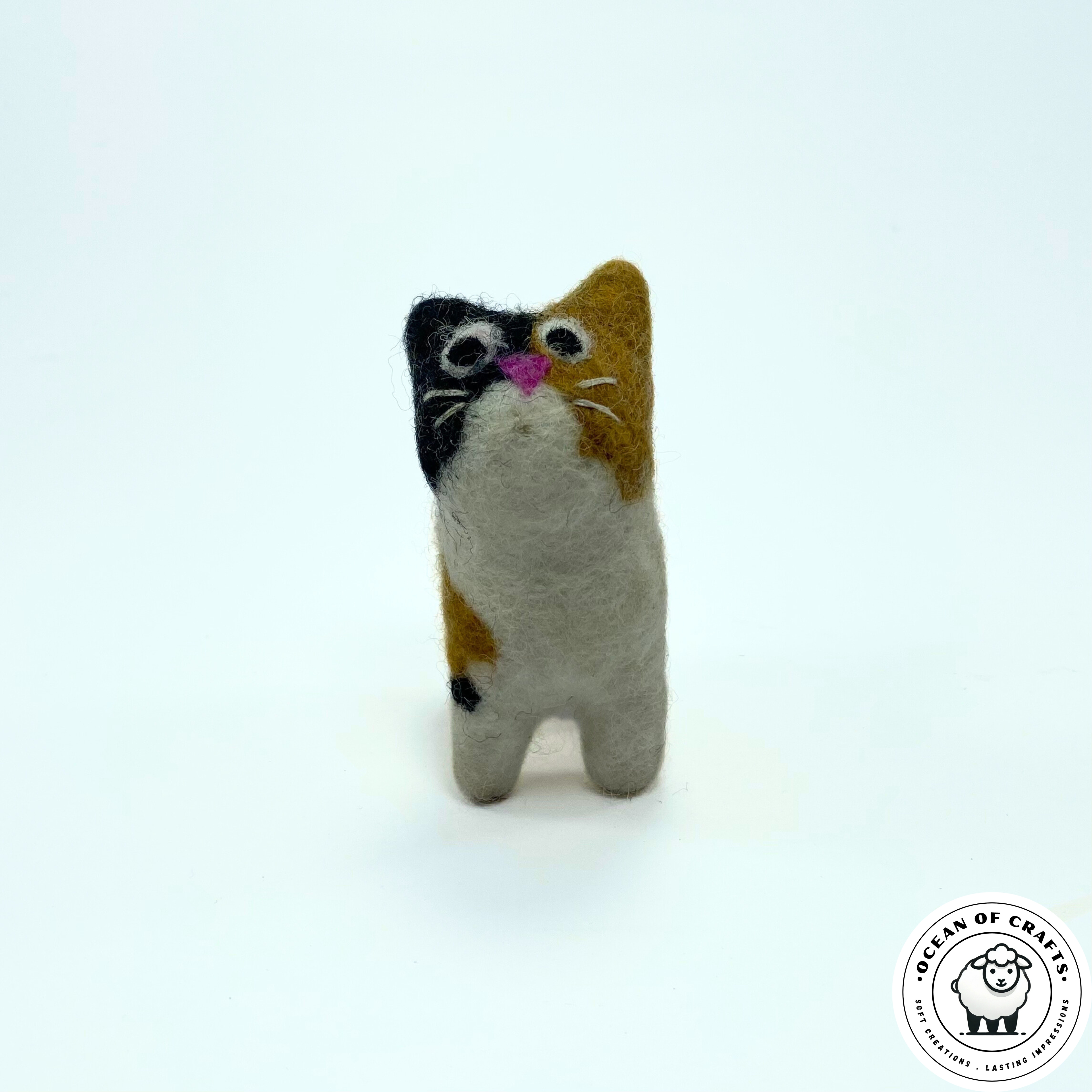 Handmade Felt Calico Cat