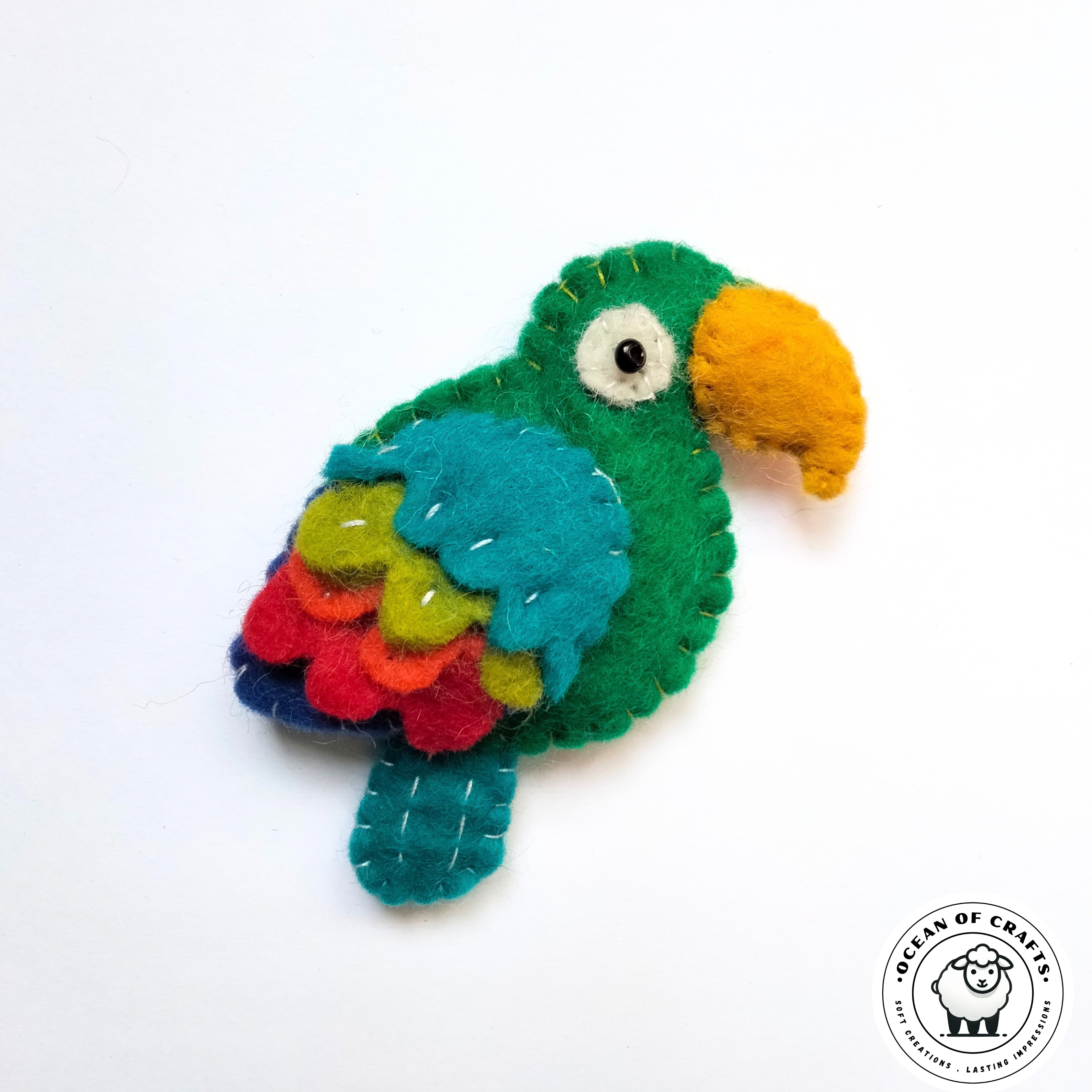 Stitched Felt Parrot