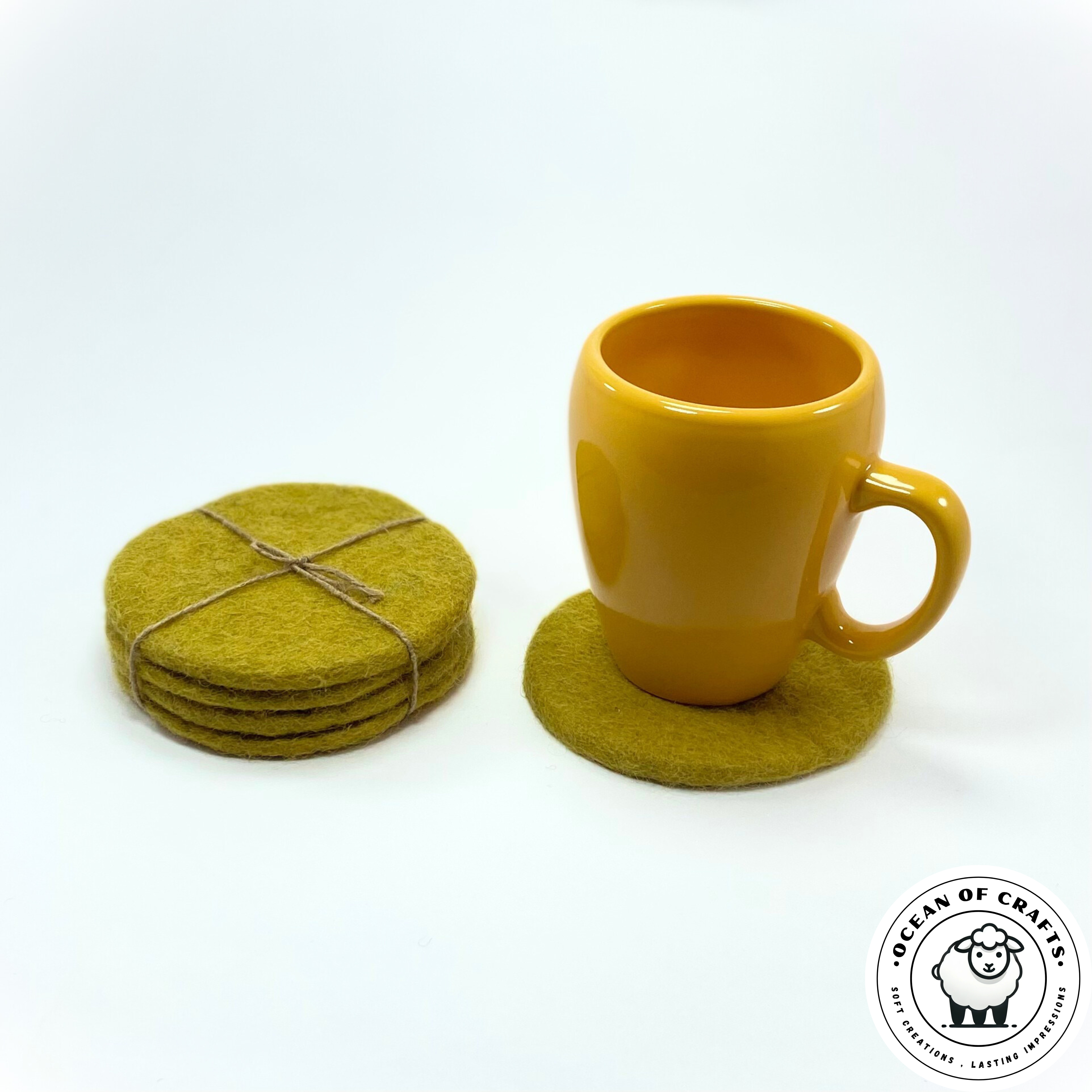Wet-Pressed Felt Coaster Set