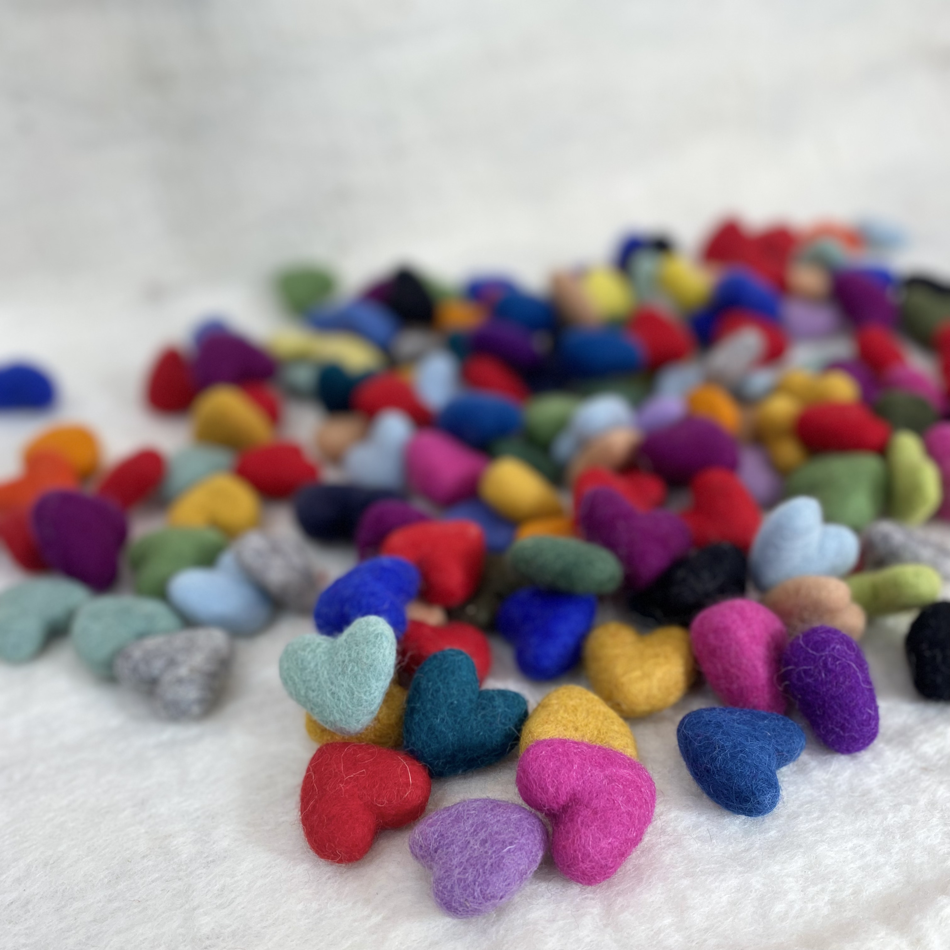 Colorful Wool Hearts