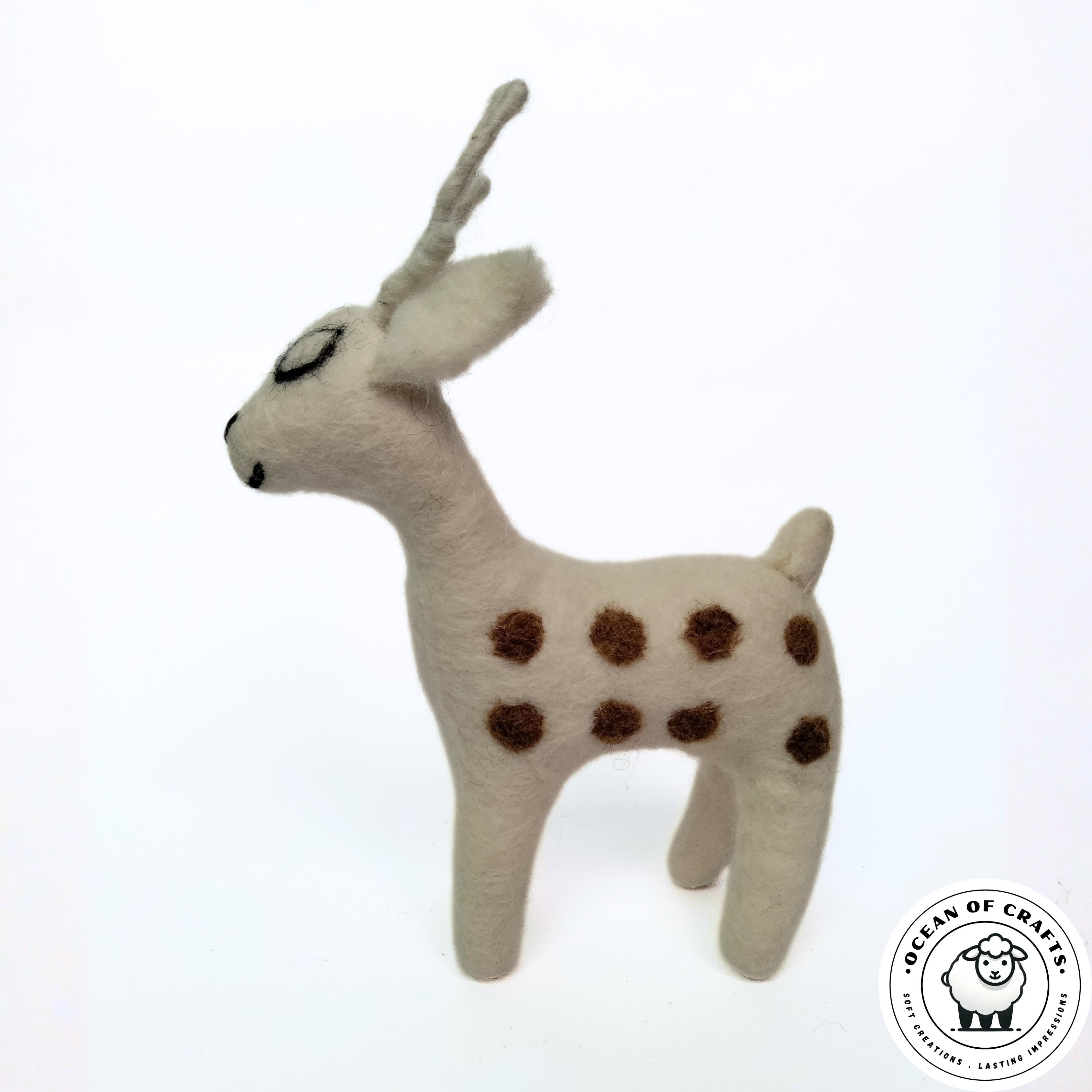 Handcrafted Felt Deer Figurine