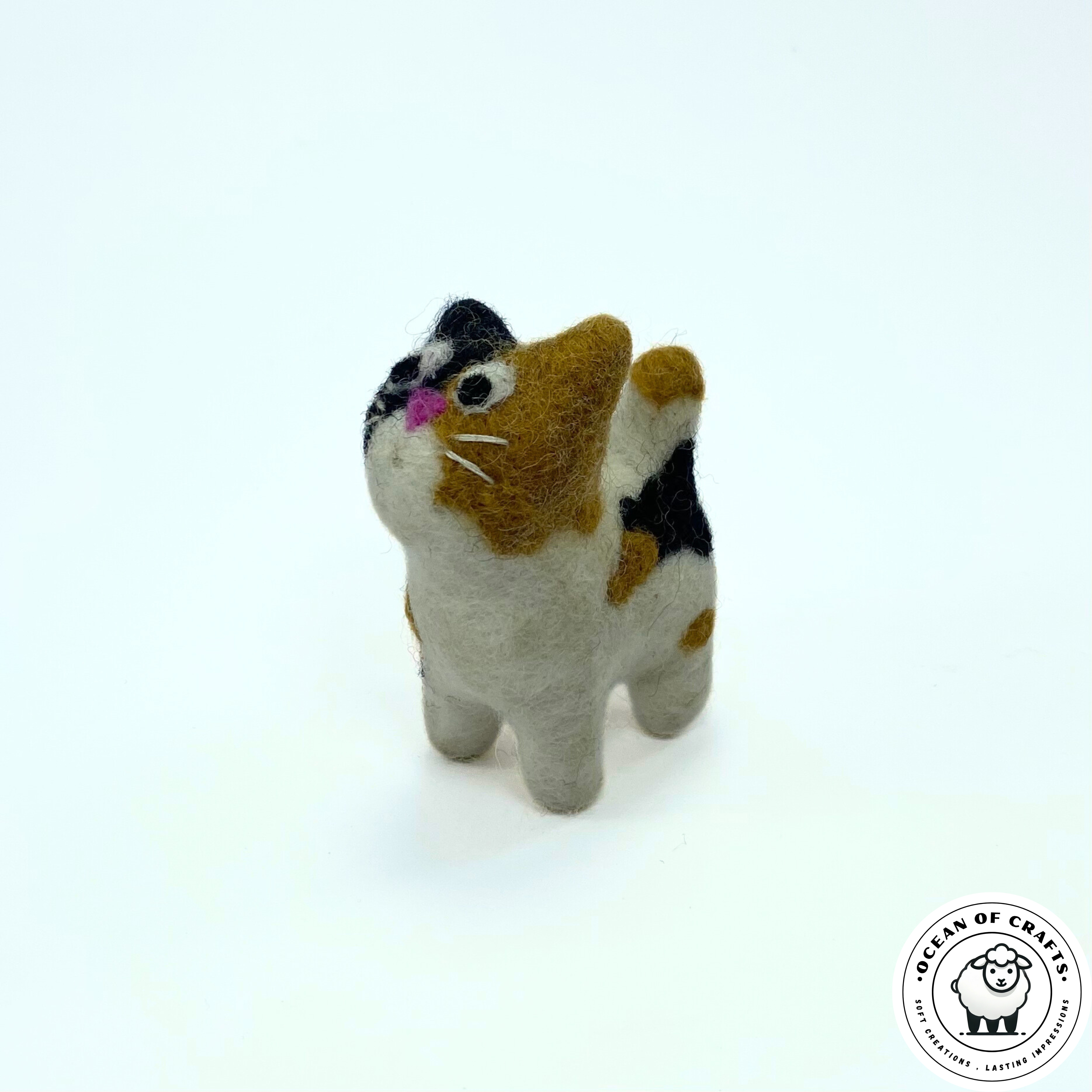 Handmade Felt Calico Cat