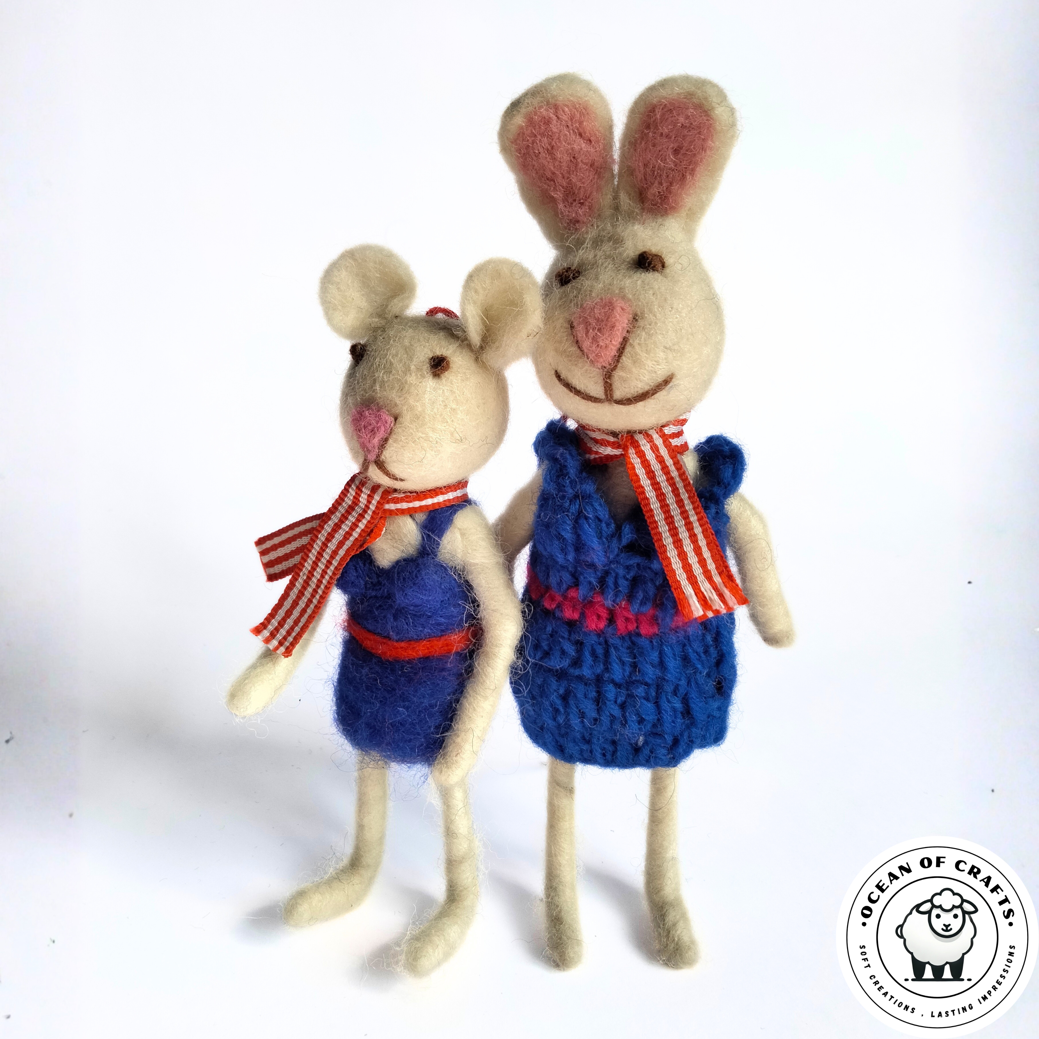 Felt Mouse and Bunny Figures