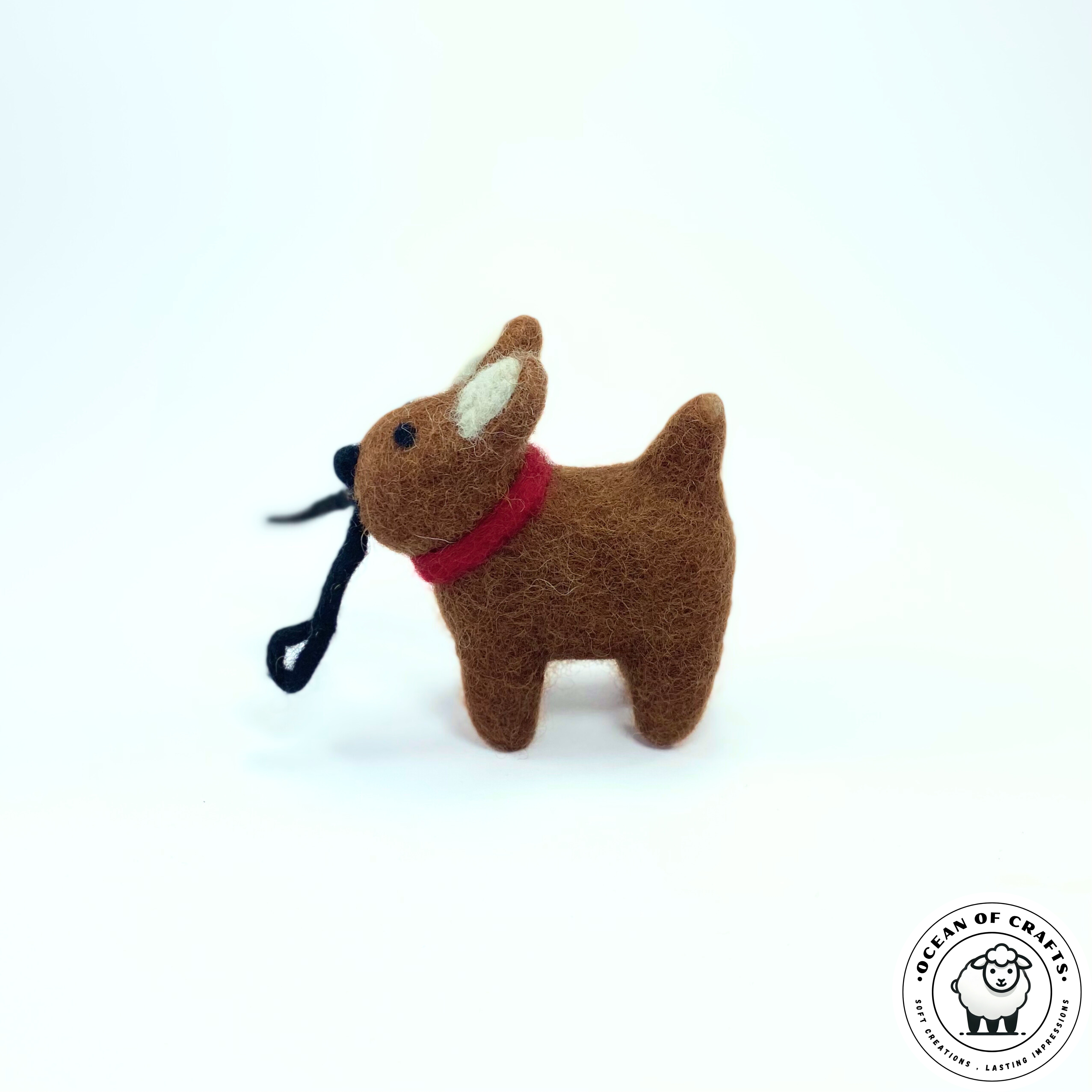 Felt Dog Figurine