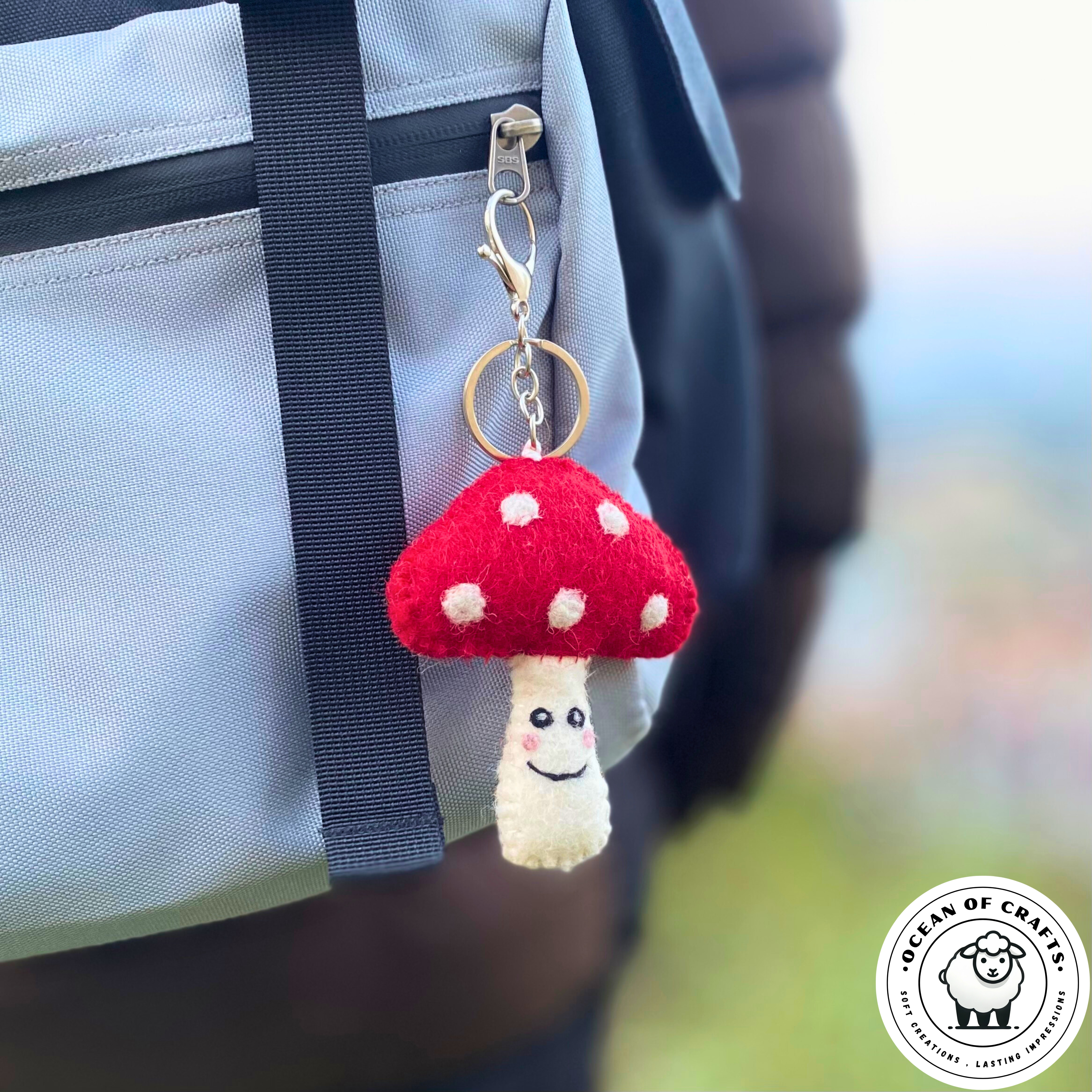Felt Mushroom Keychain