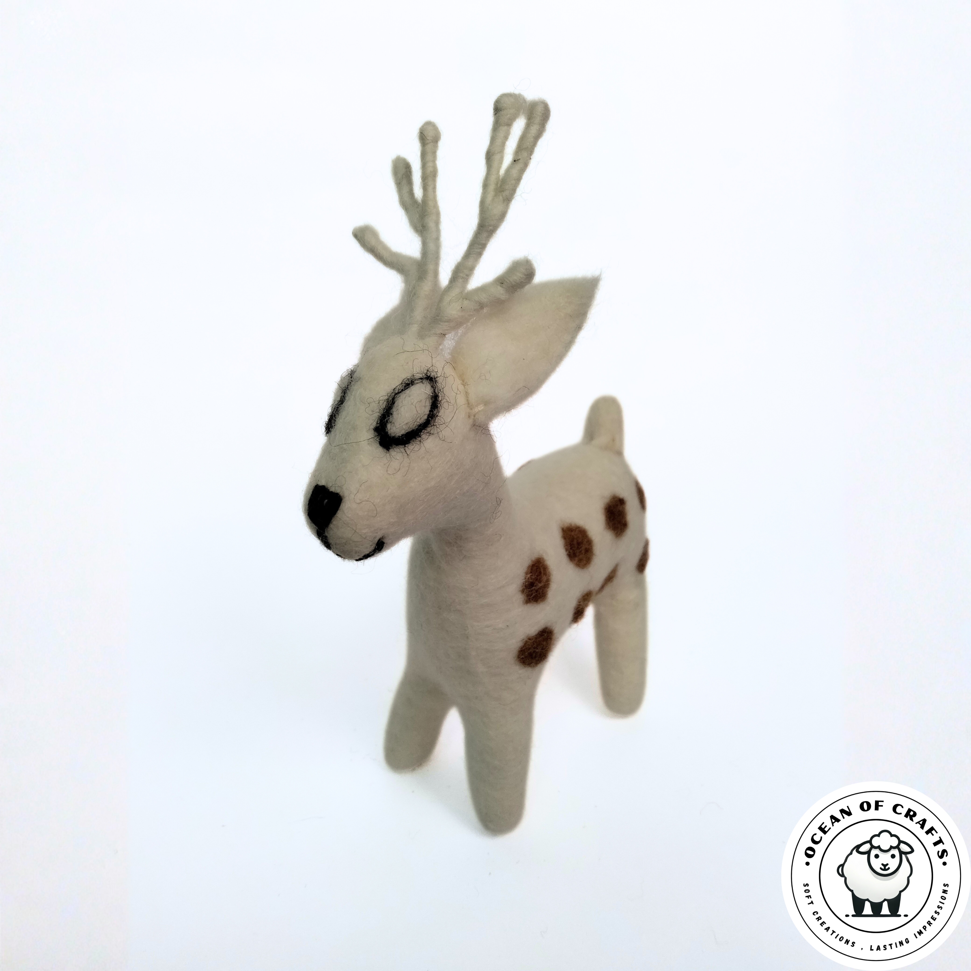 Handcrafted Felt Deer Figurine