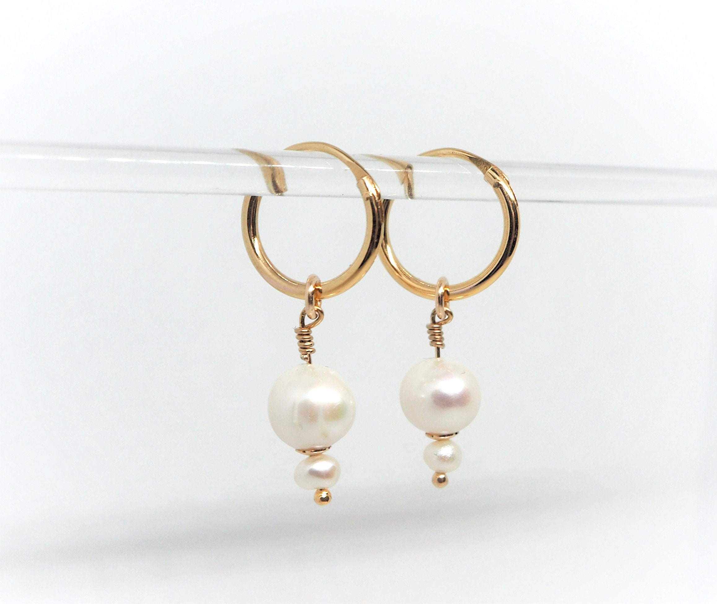 Boucles d'oreilles perles d'eau douce blanches