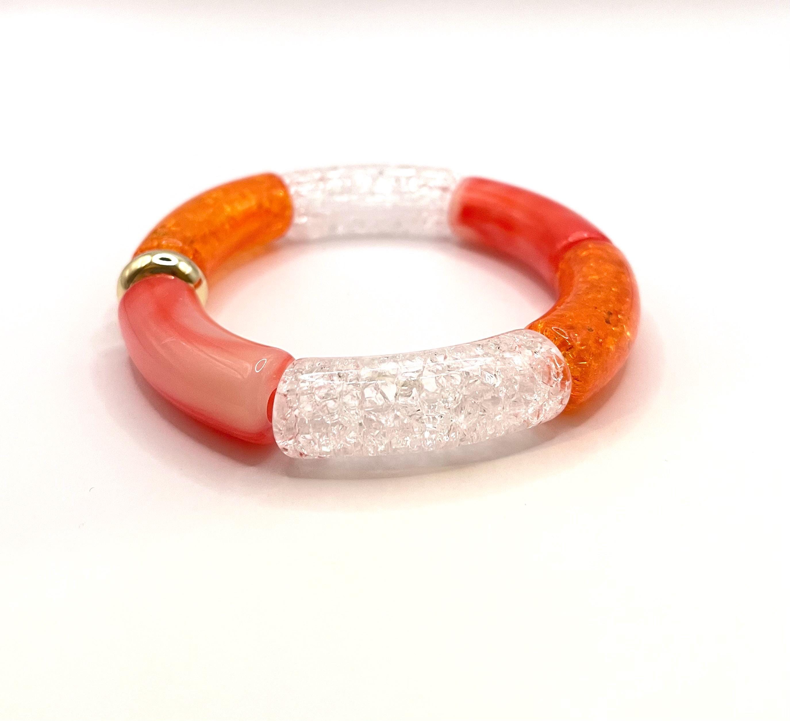 Bracelet perles tube Coucher de soleil