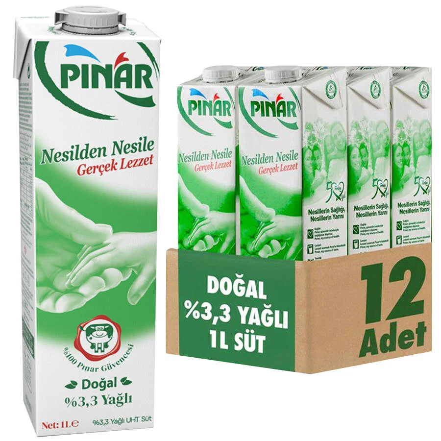 Pınar Doğal Süt 1L x 12