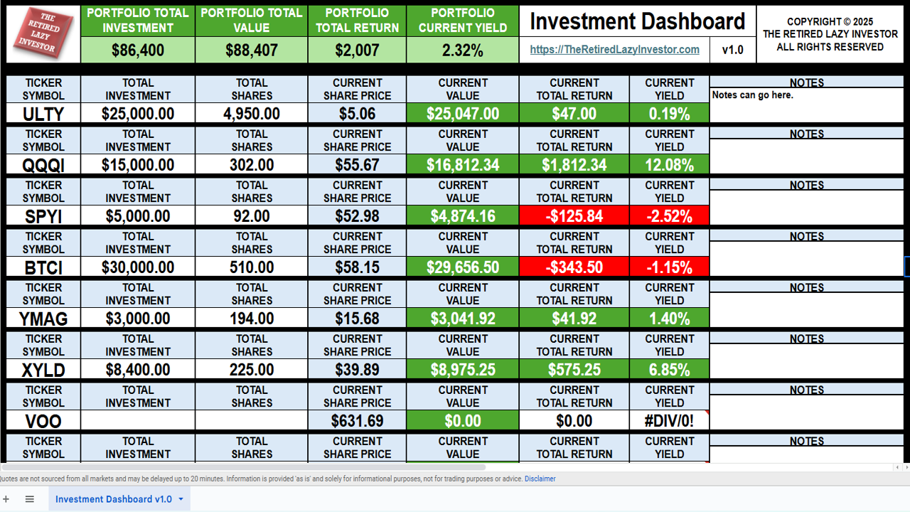 Investment Dashboard v1.0