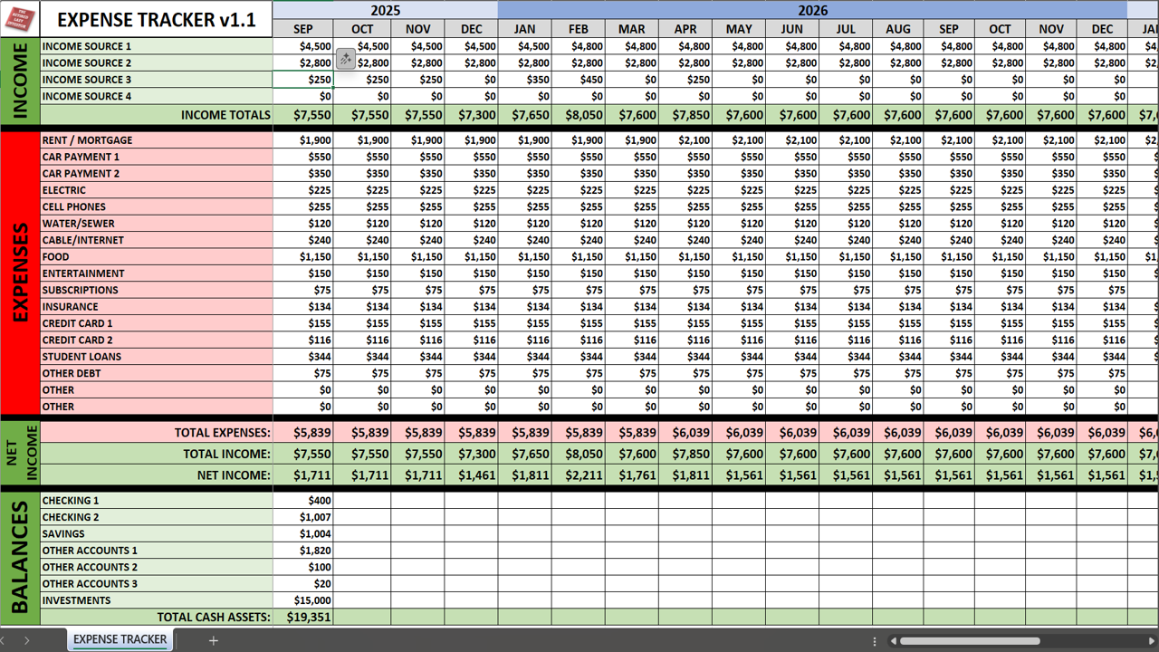 Income / Expense Tracker v1.1