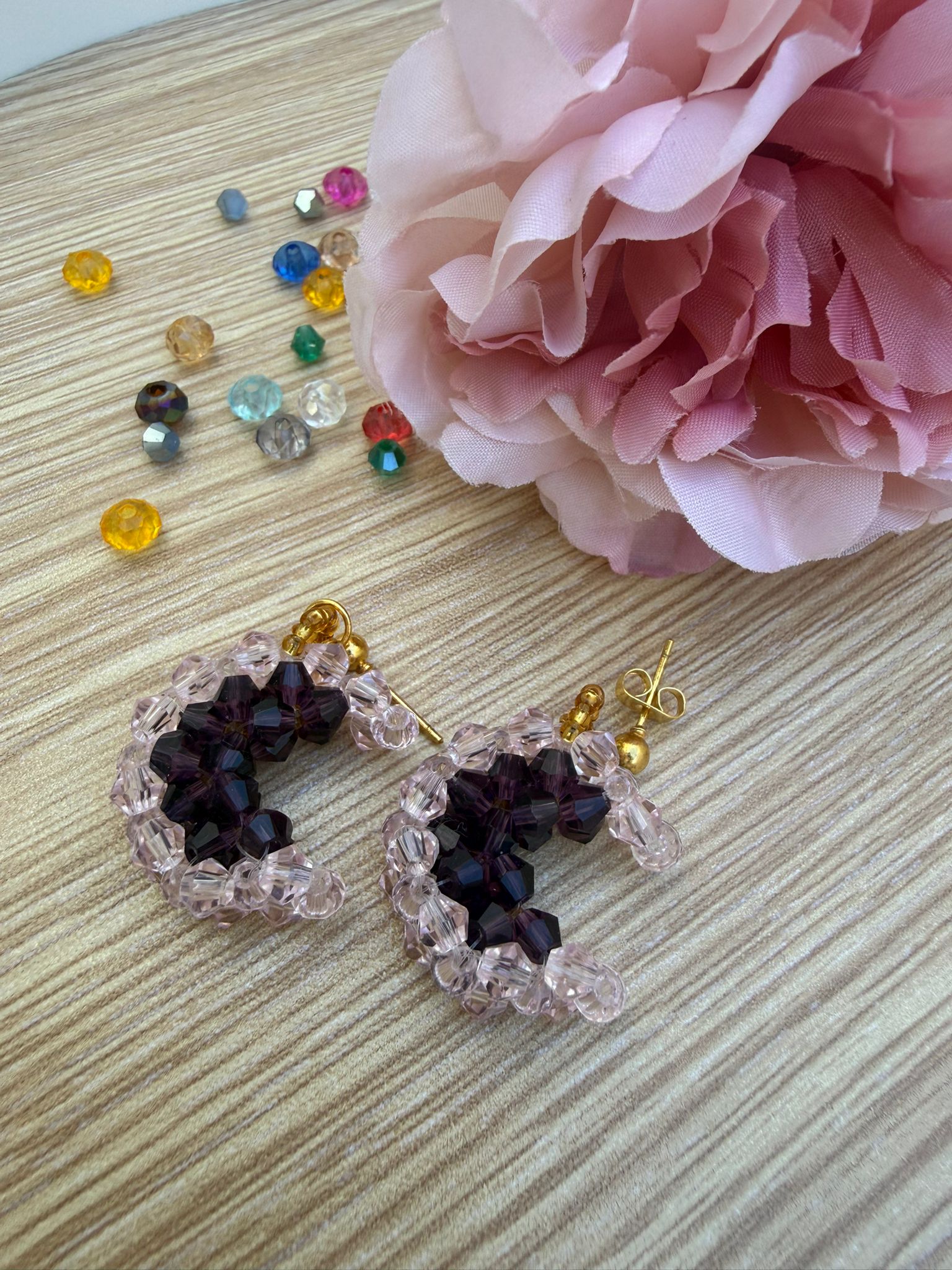 💚PENDIENTES LUNA ESMERALDA