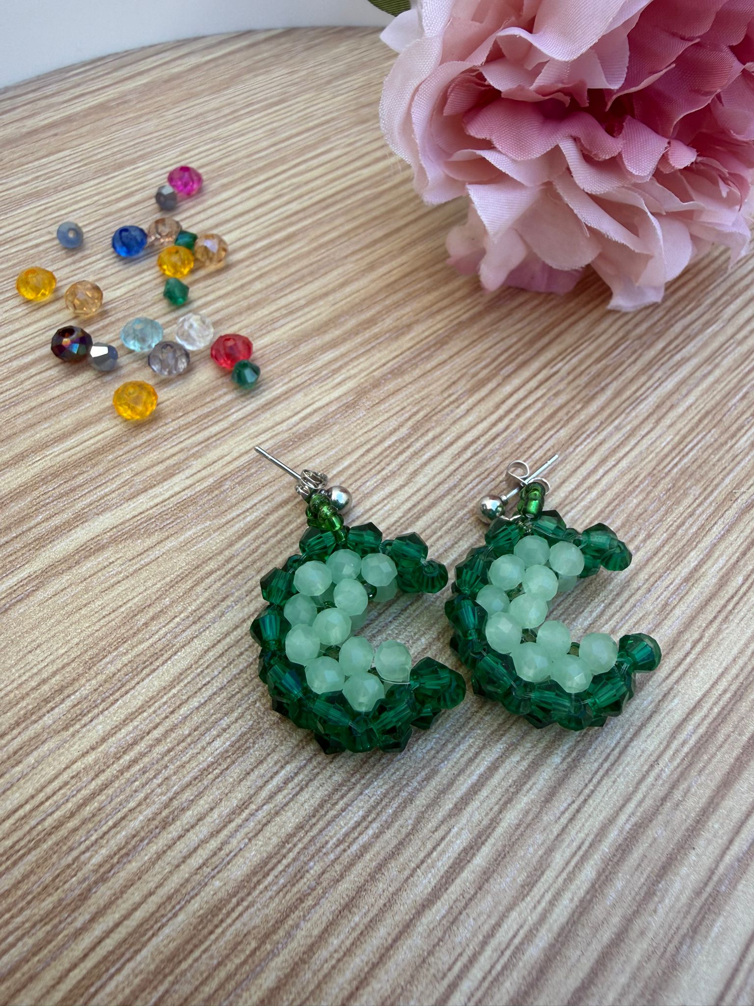 💚PENDIENTES LUNA ESMERALDA