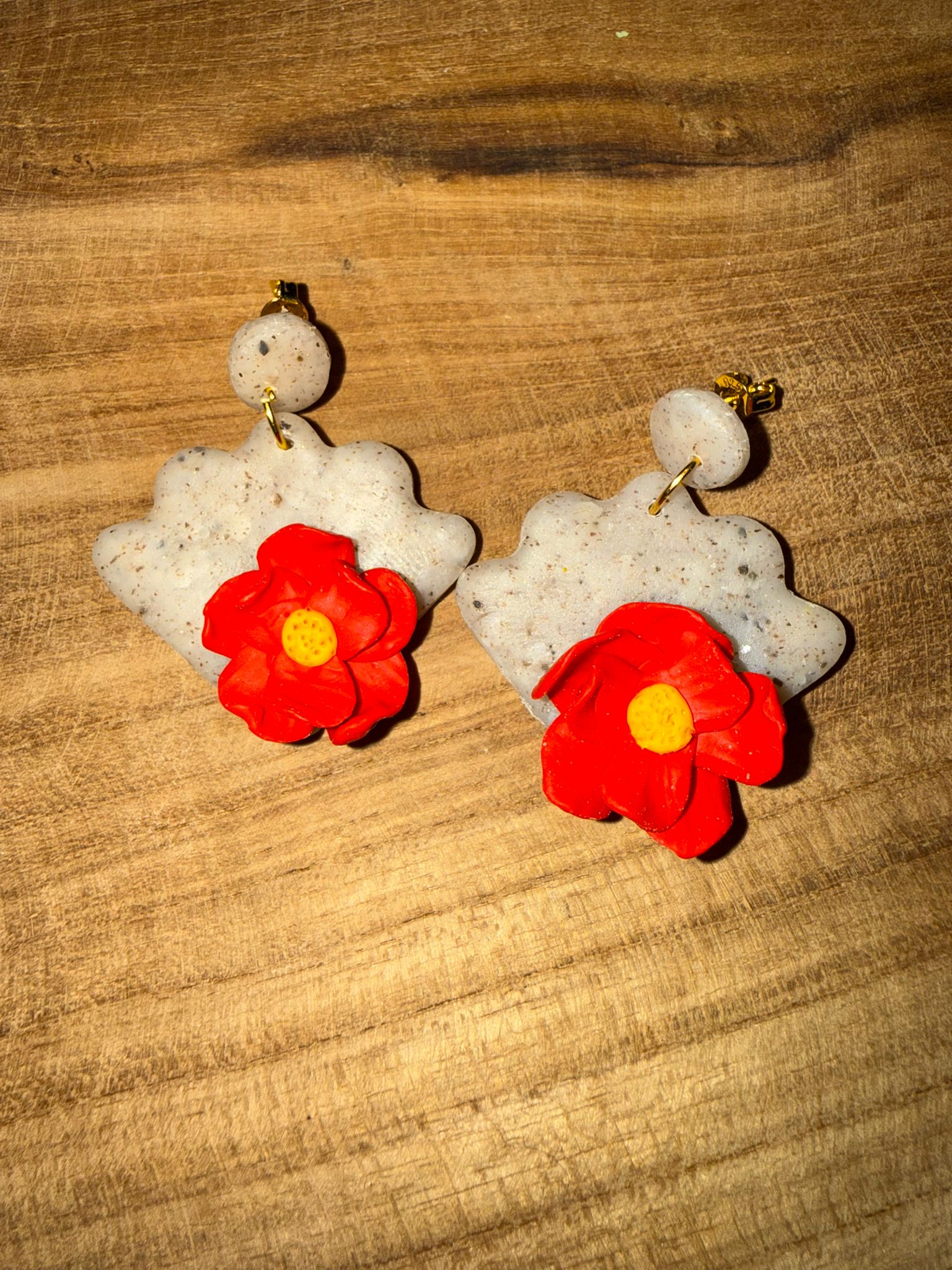 PENDIENTES  nube y flor