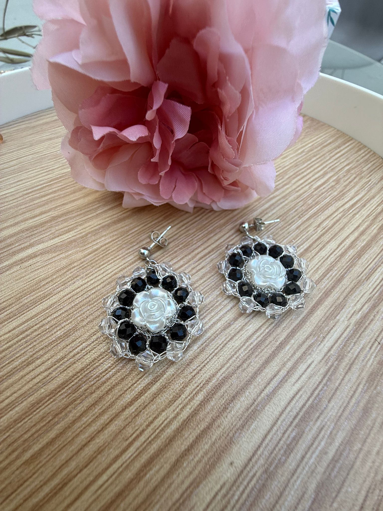 🌹 PENDIENTES "Rosa Negra"