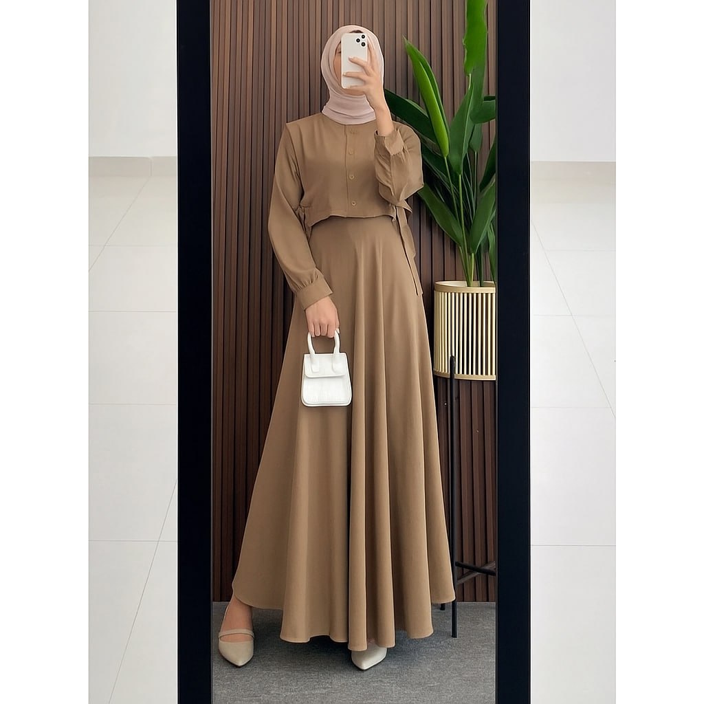 Gamis Coklat Elegan