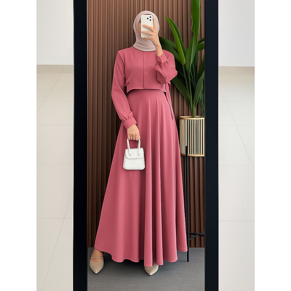 Gamis Coklat Elegan